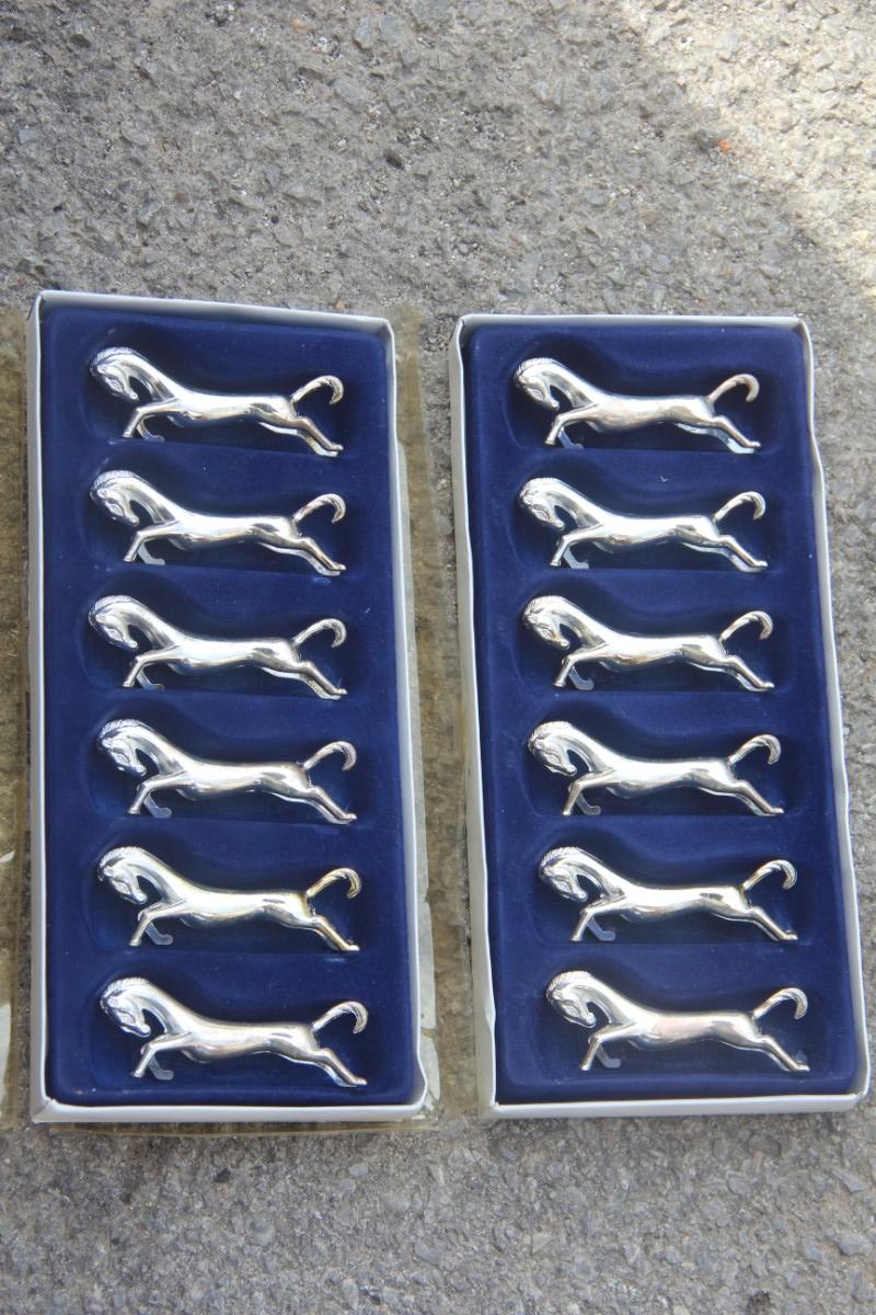 Horse Cutlery Father’s Italy set of 12 silver plate 1960 Italian design.