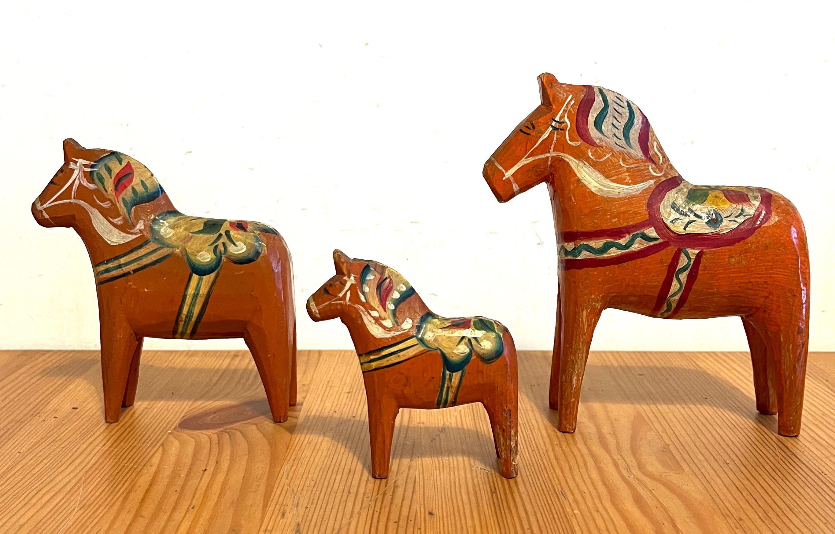 A Dala horse (Swedish: Dalahäst) is a traditional wooden figurine of a horse from the Swedish province of Dalarna. In the past the Dala horse was mainly used as a toy for children, while nowadays it has become a symbol of Dalarna and Sweden in