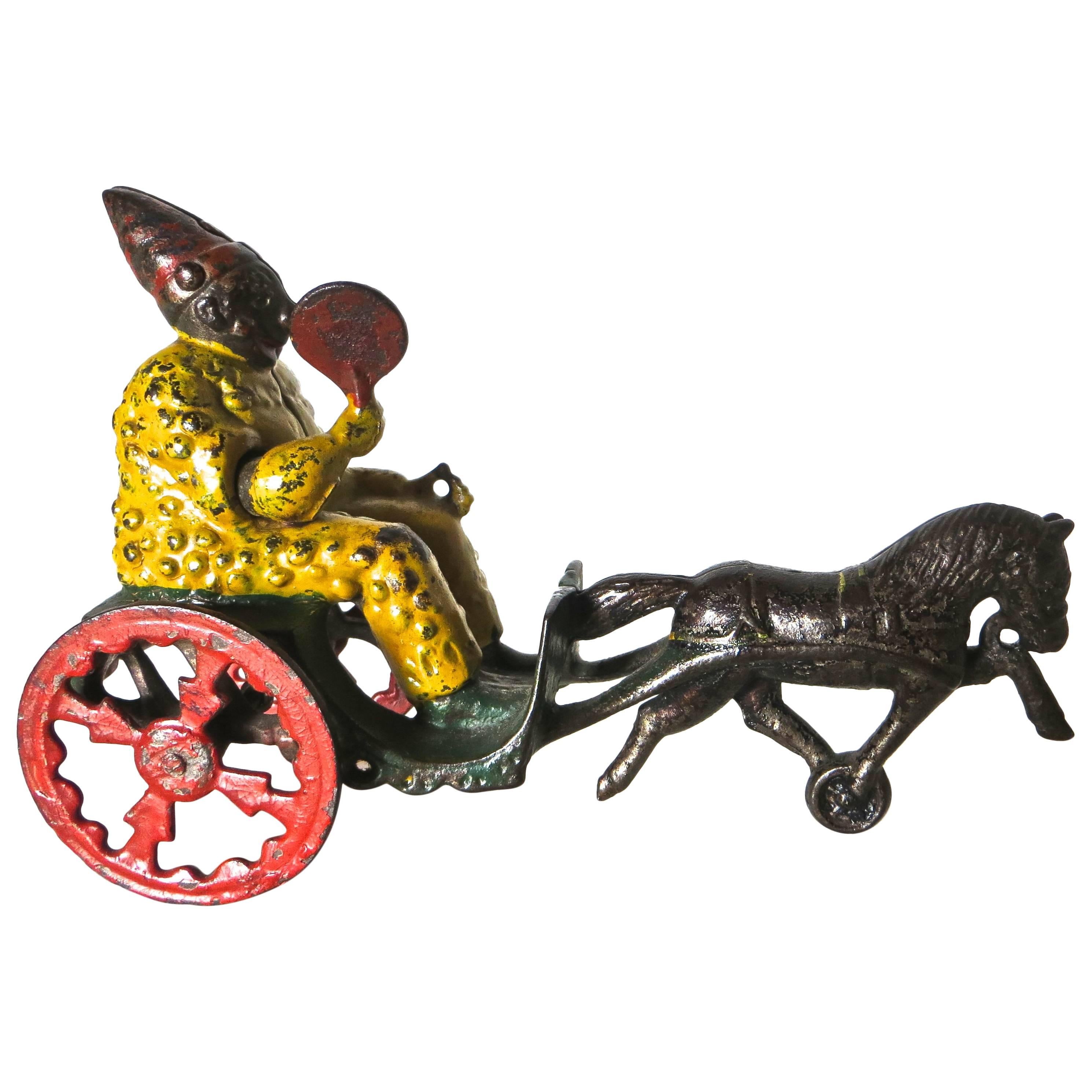 Horse Drawn Circus Clown in Cart, American, circa 1902