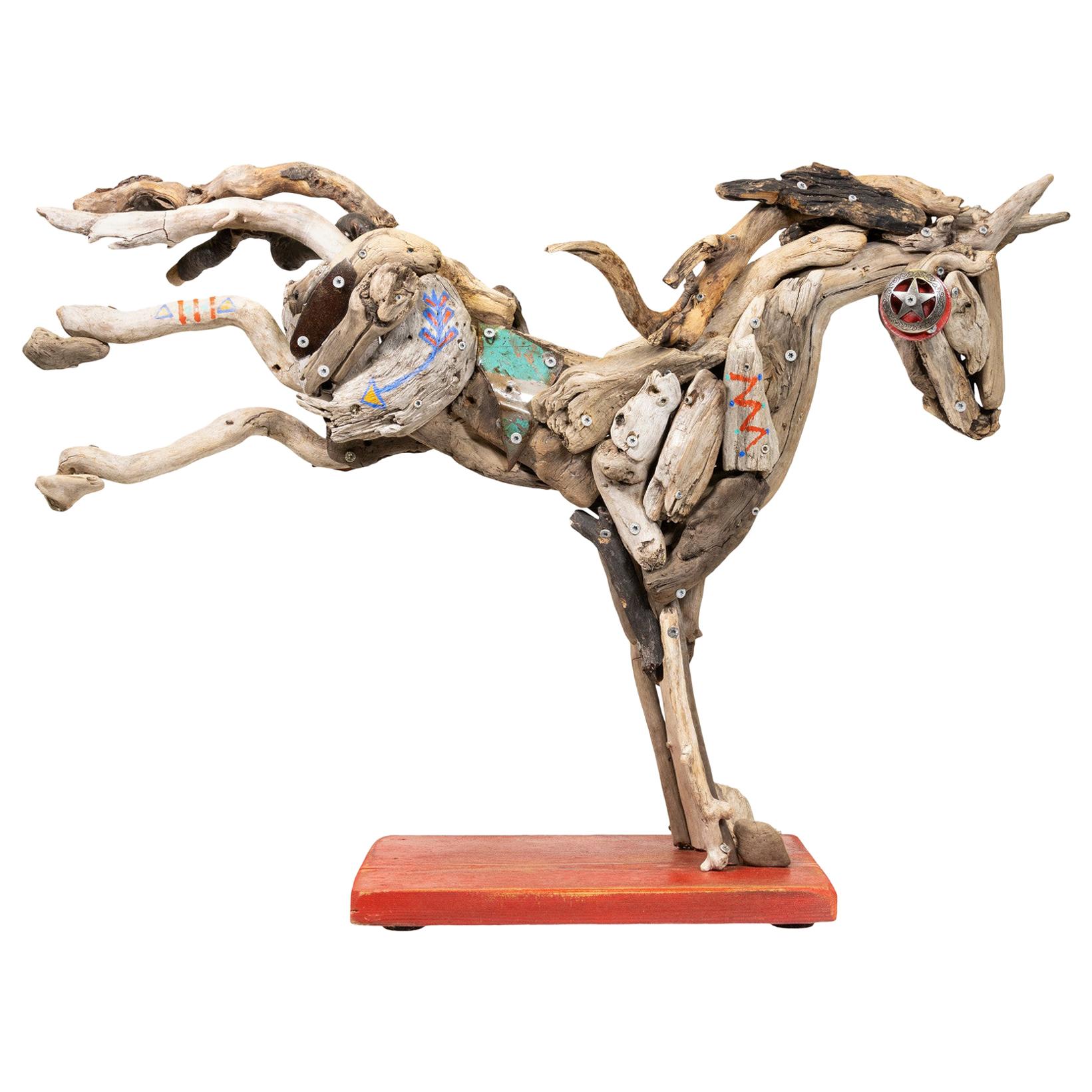 Treibholz-Skulptur eines Pferdes von Tina Milsavljevich im Angebot