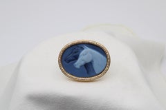 A Vintage Equestrian Cameo Brooch
