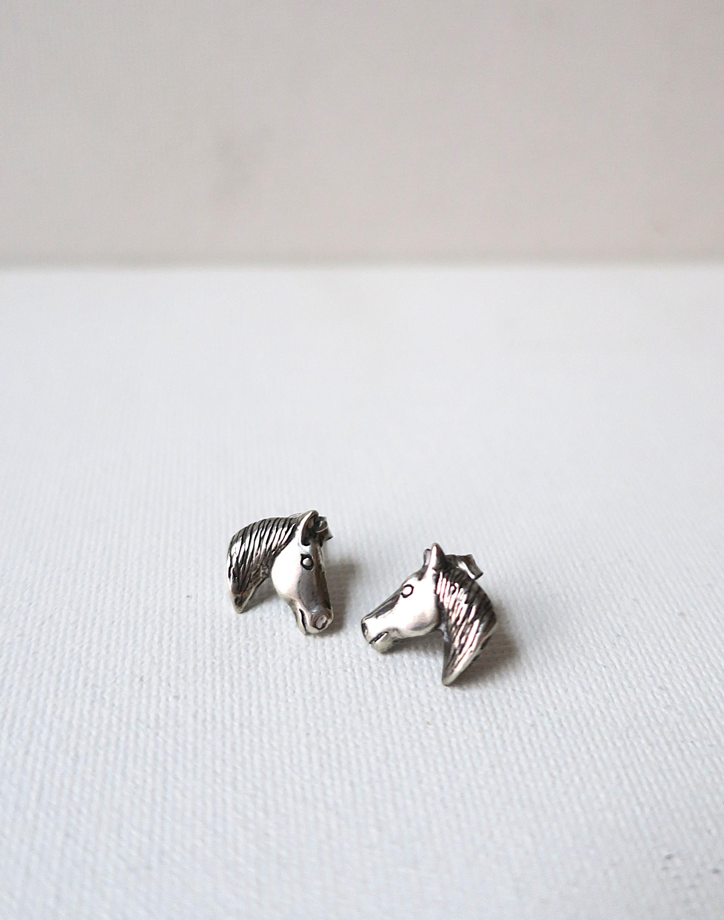 Women's or Men's Horse Equestrian Stud Earrings For Sale