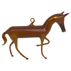 Caballo Adorno alemán de vidrio soplado