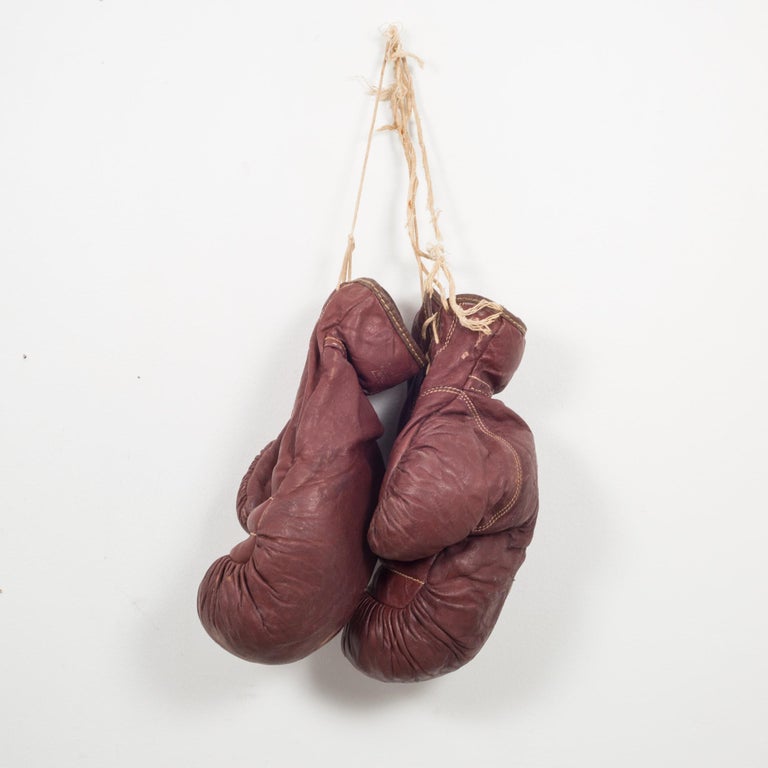 Horse Hair and Leather Boxing Gloves, circa 1940 at 1stDibs