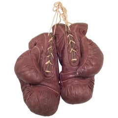 Antique Horse Hair and Leather Boxing Gloves, circa 1940