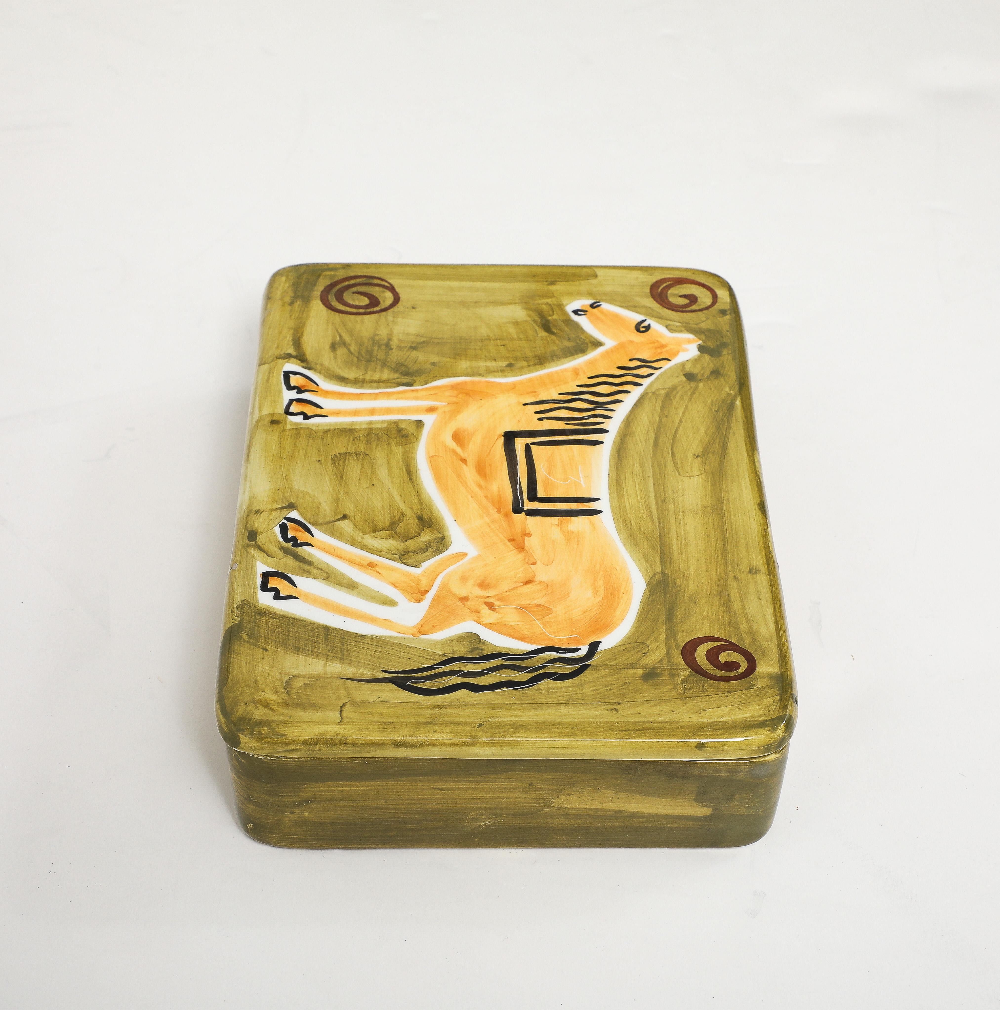 Caballo Caja de porcelana decorada a mano Italiano en venta