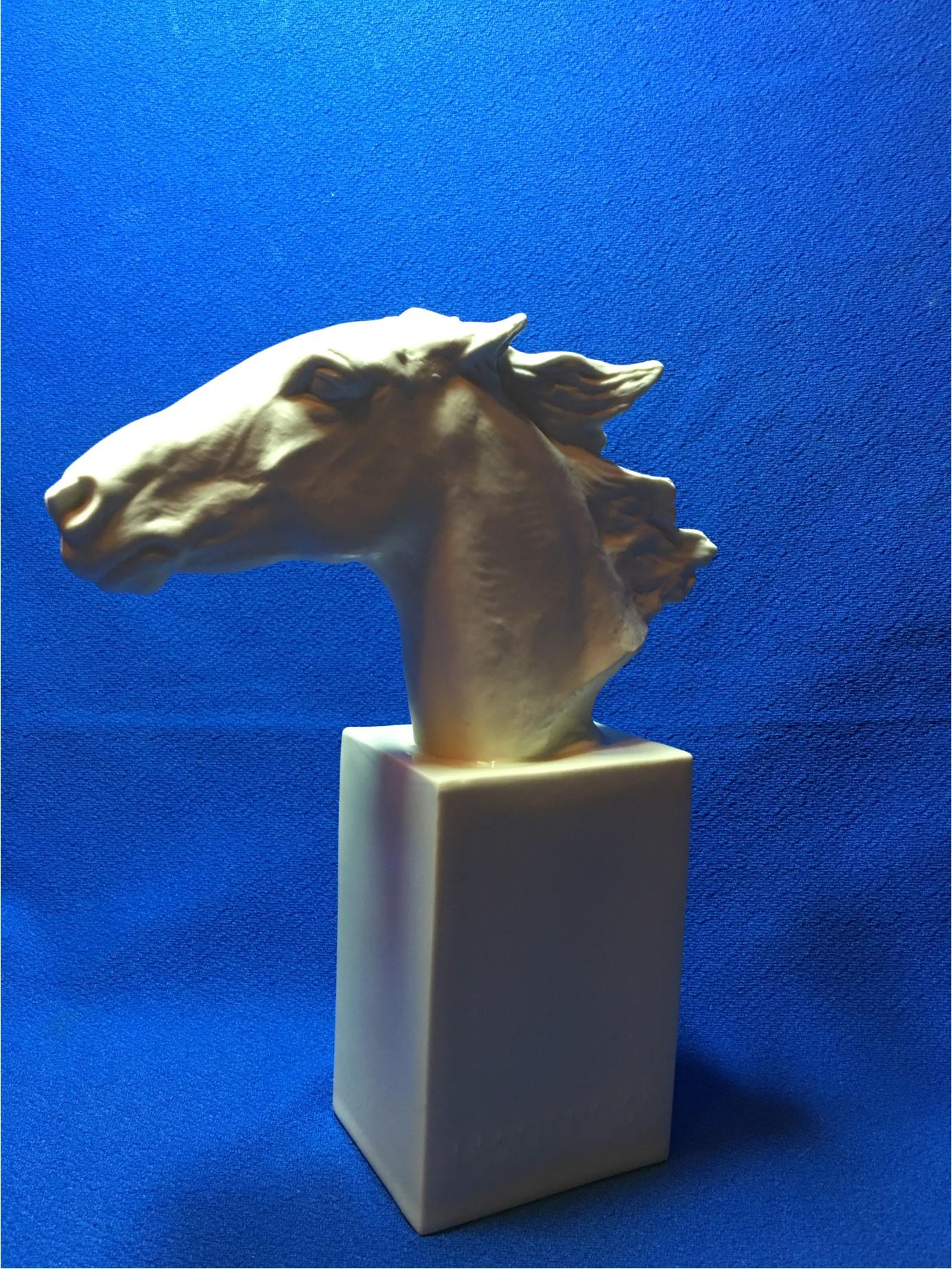 Porcelain Horse Head Hannibal Rosenthal Statue by Albert Hussman For Sale