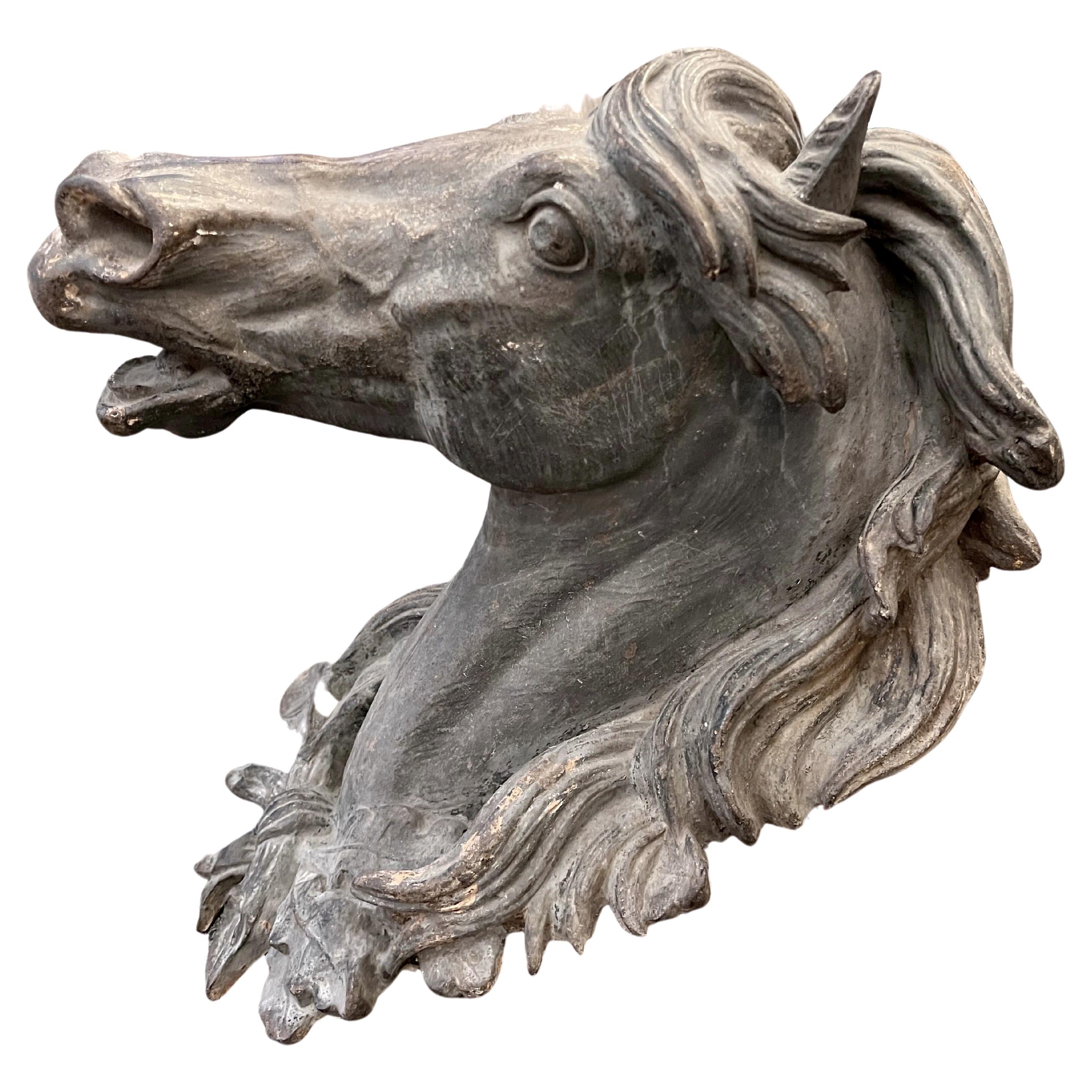 Horse head in cast iron, France middle of the XIXth century 2