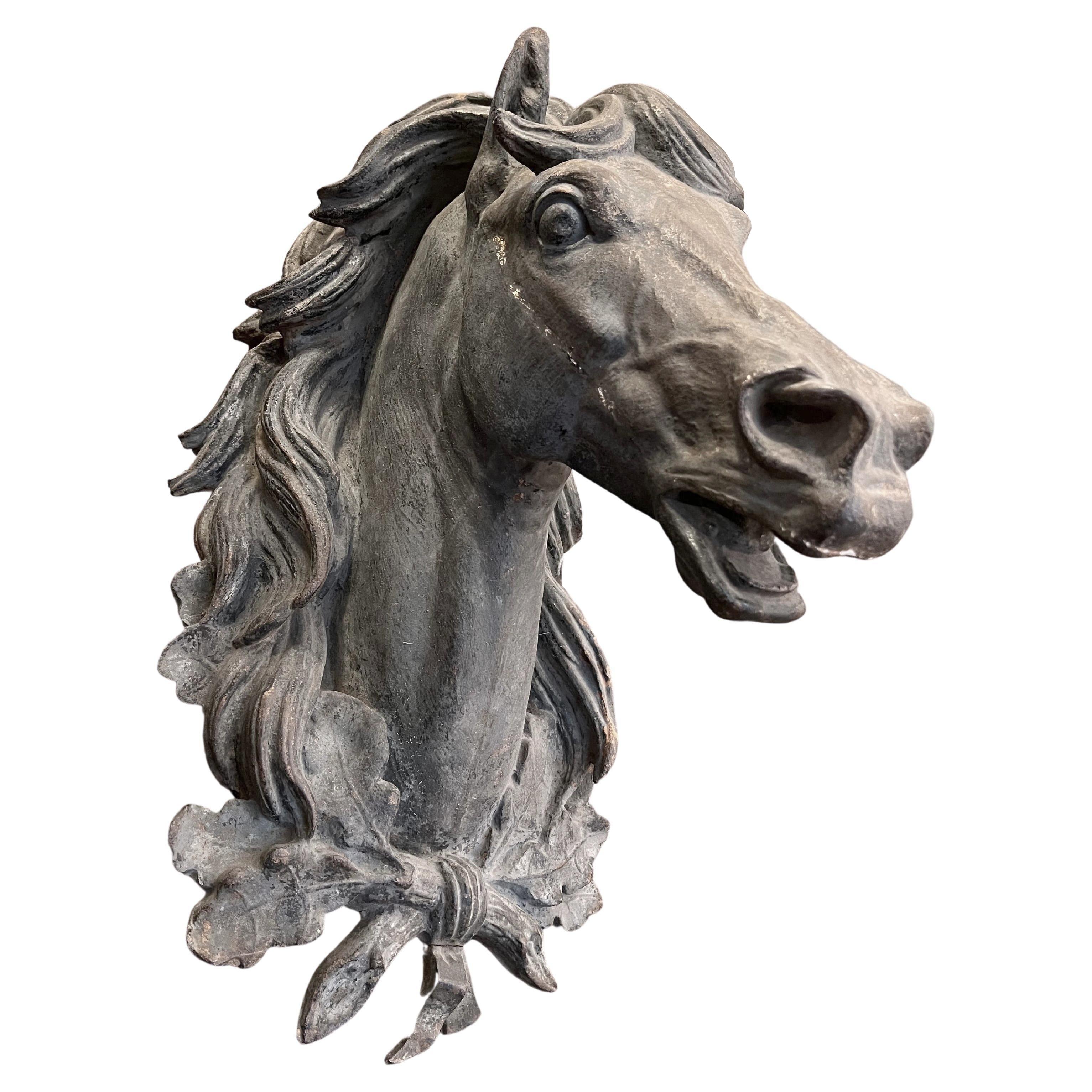 Iron Horse head in cast iron, France middle of the XIXth century