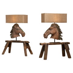 Horse Head Lamps, France circa 1960