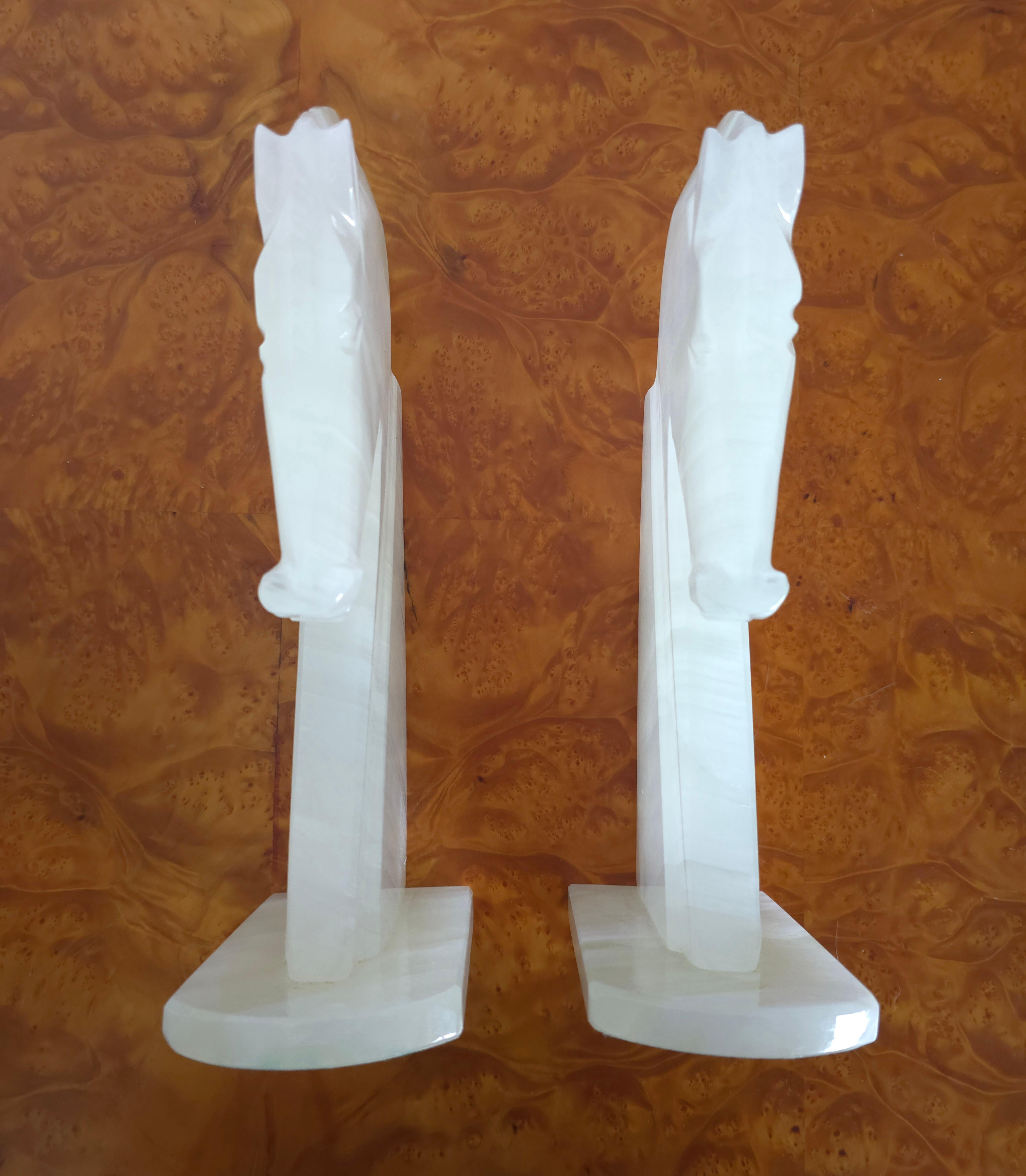 Unknown Horse Head Marble Bookends