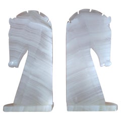 Horse Head Marble Bookends