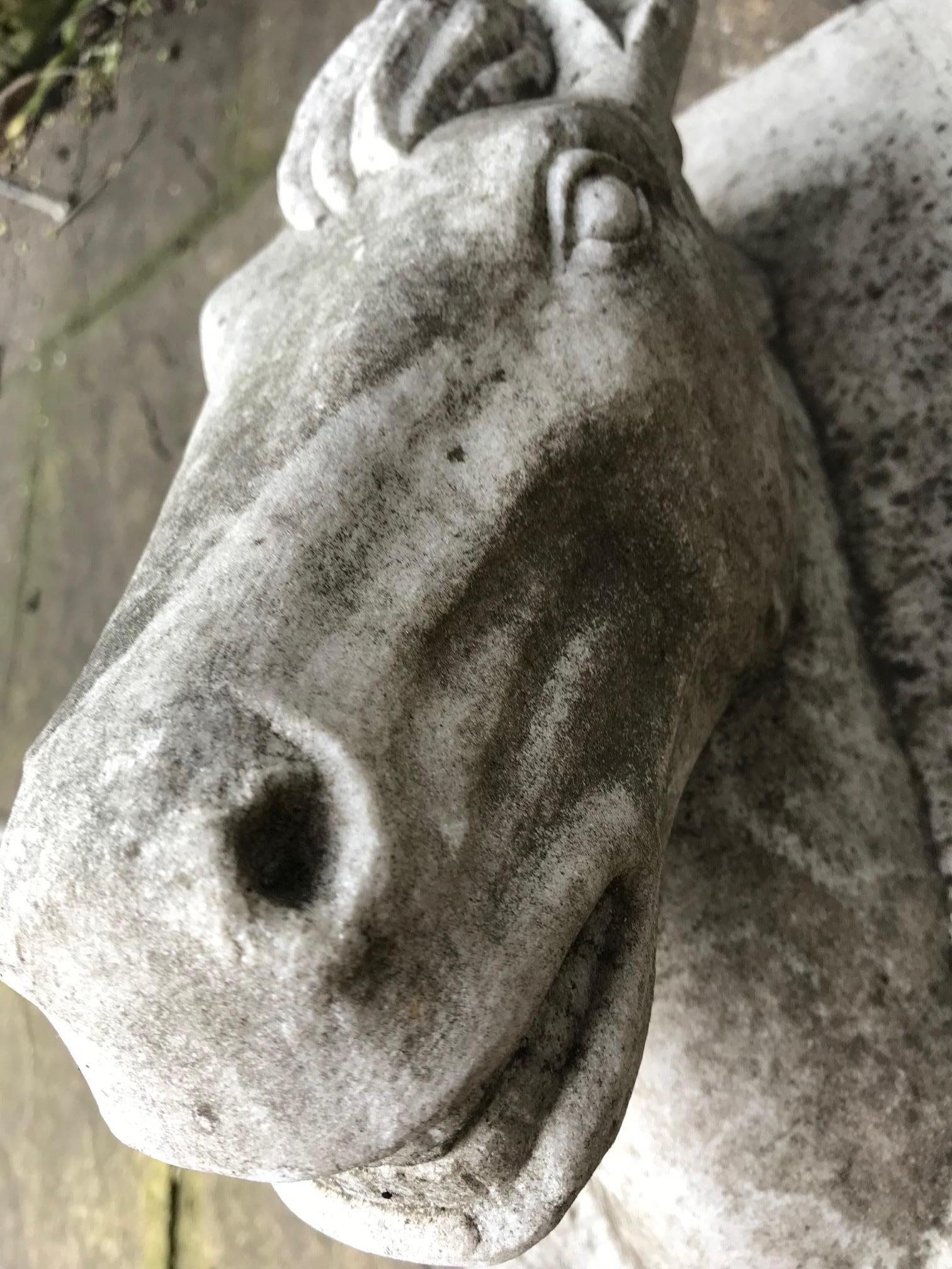 Edwardian Horse Head Marble Keystone For Sale
