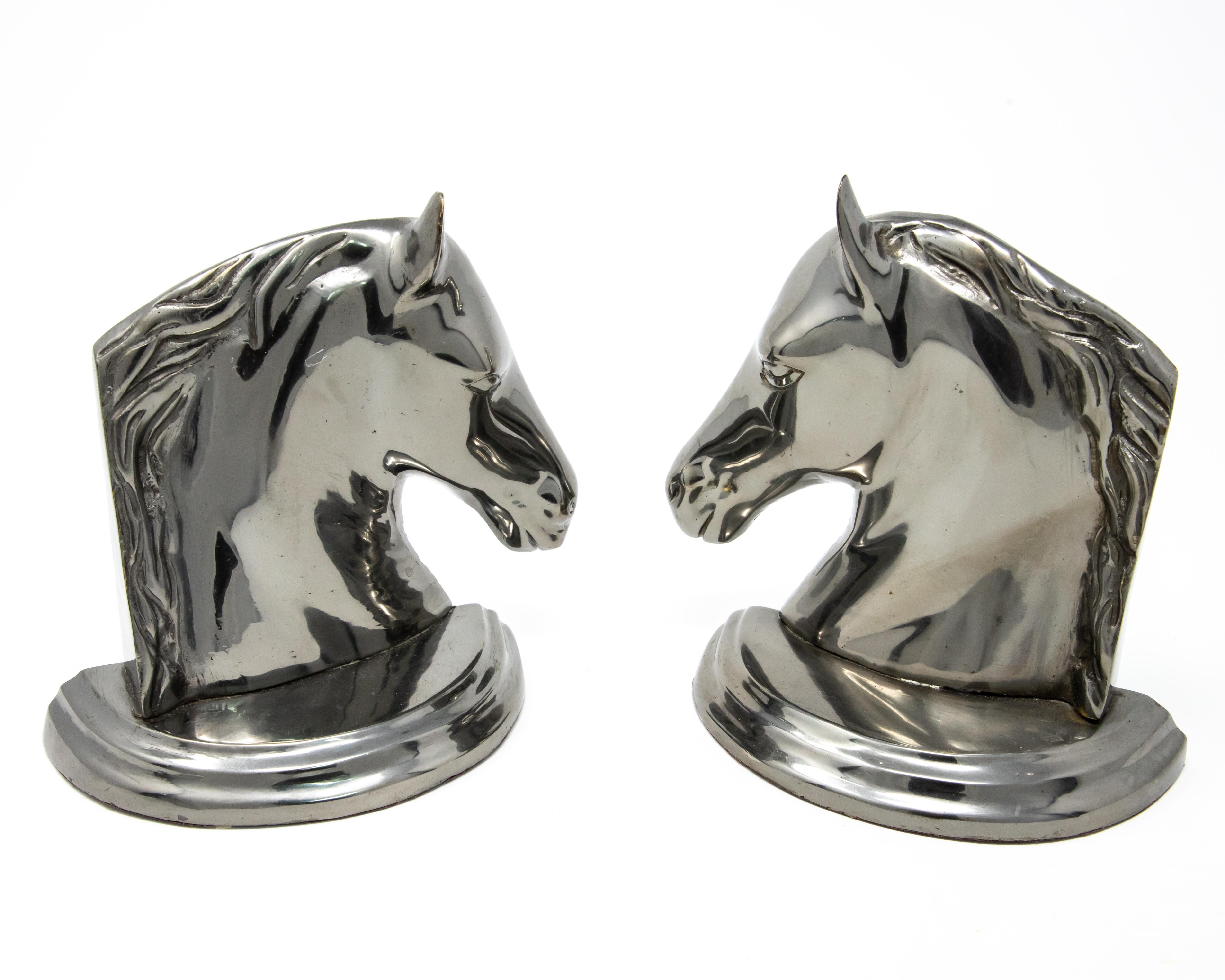 American Horse Head Metal Bookends For Sale