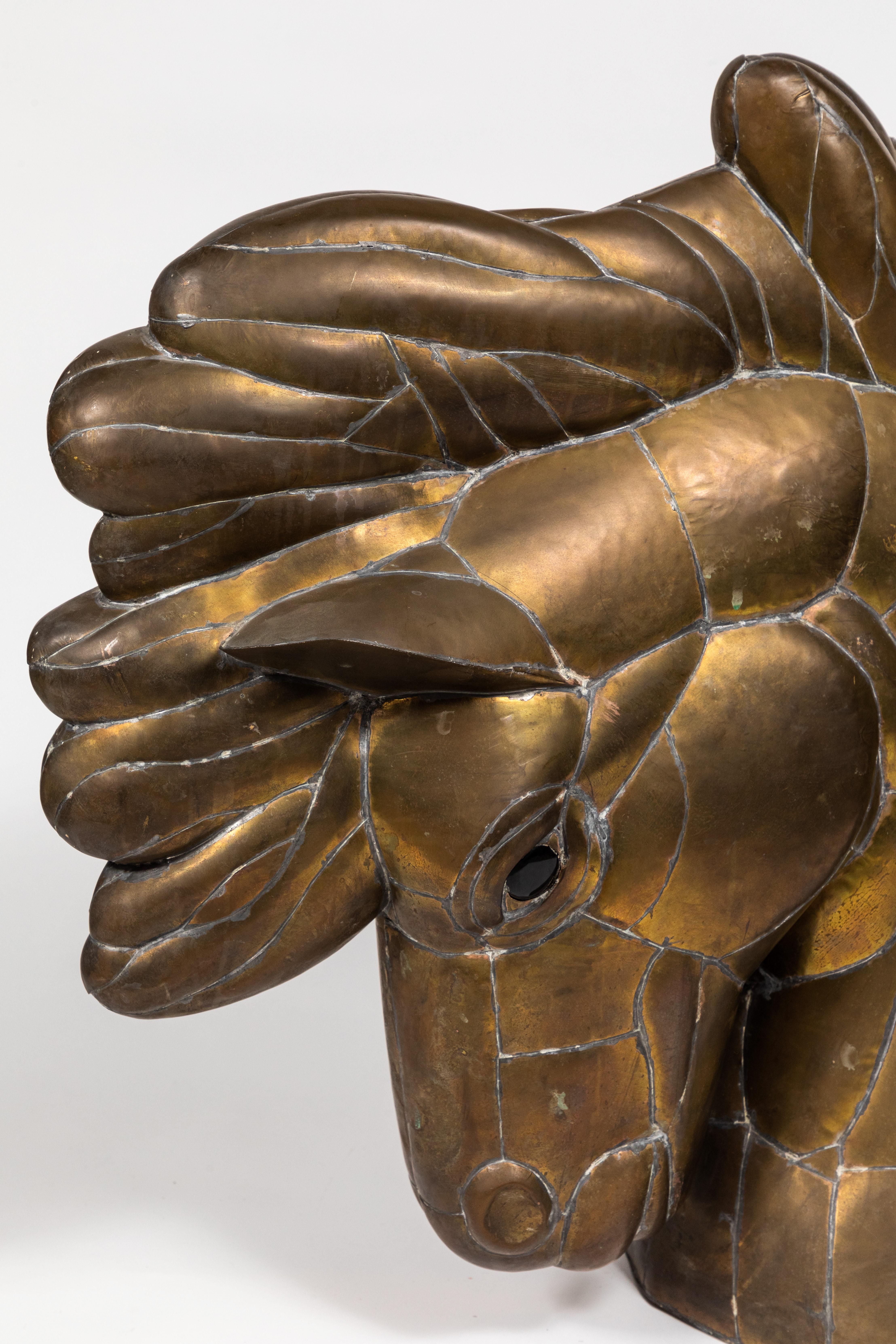 Horse Head Sculpture in Pieced Brass 1