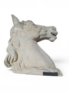 Horse Head Sculpture in Reconstituted Stone, Second Half of the 20th Century