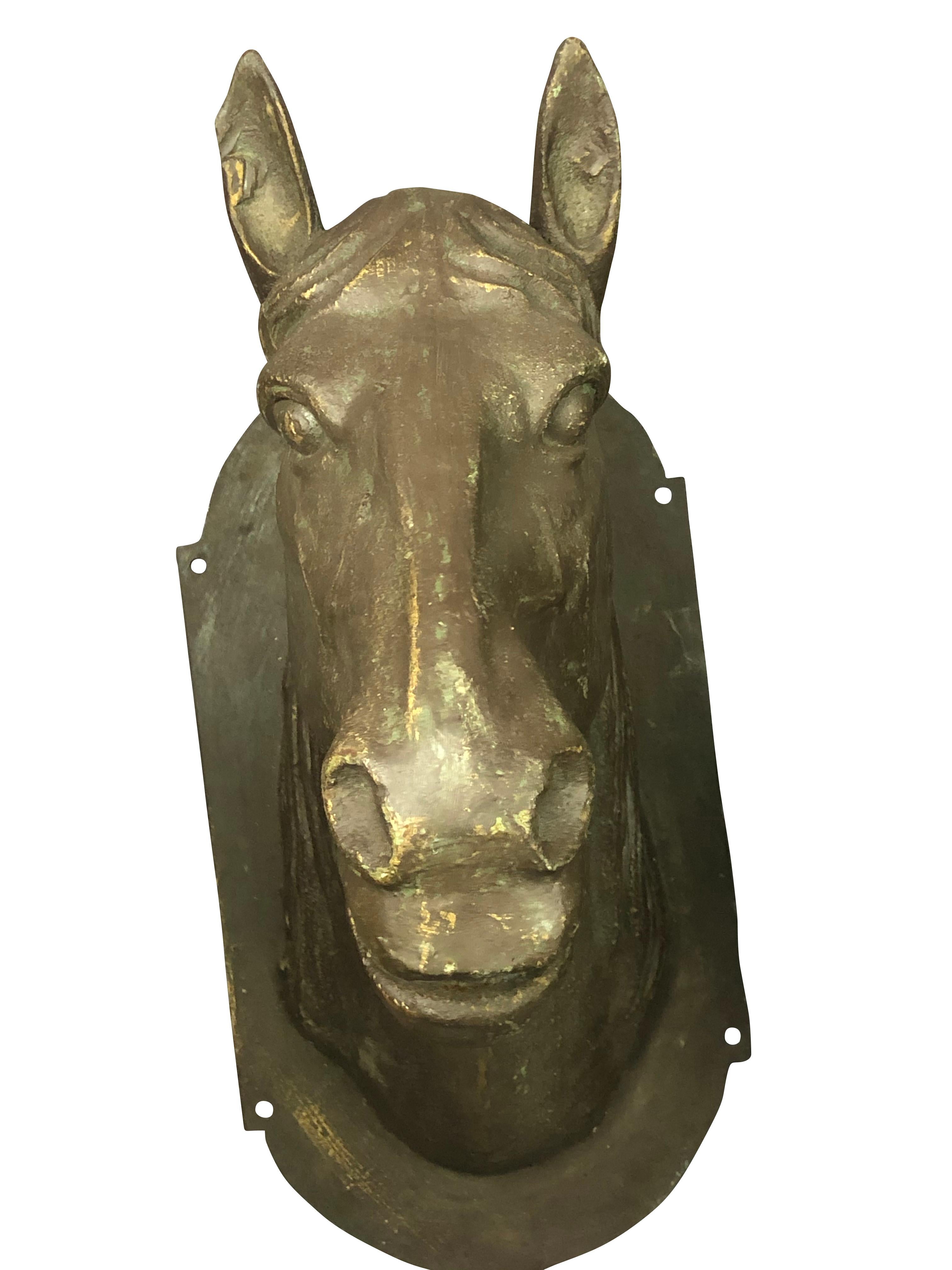 Contemporary Horse Head Sculptures Life-Size Mixed Metal