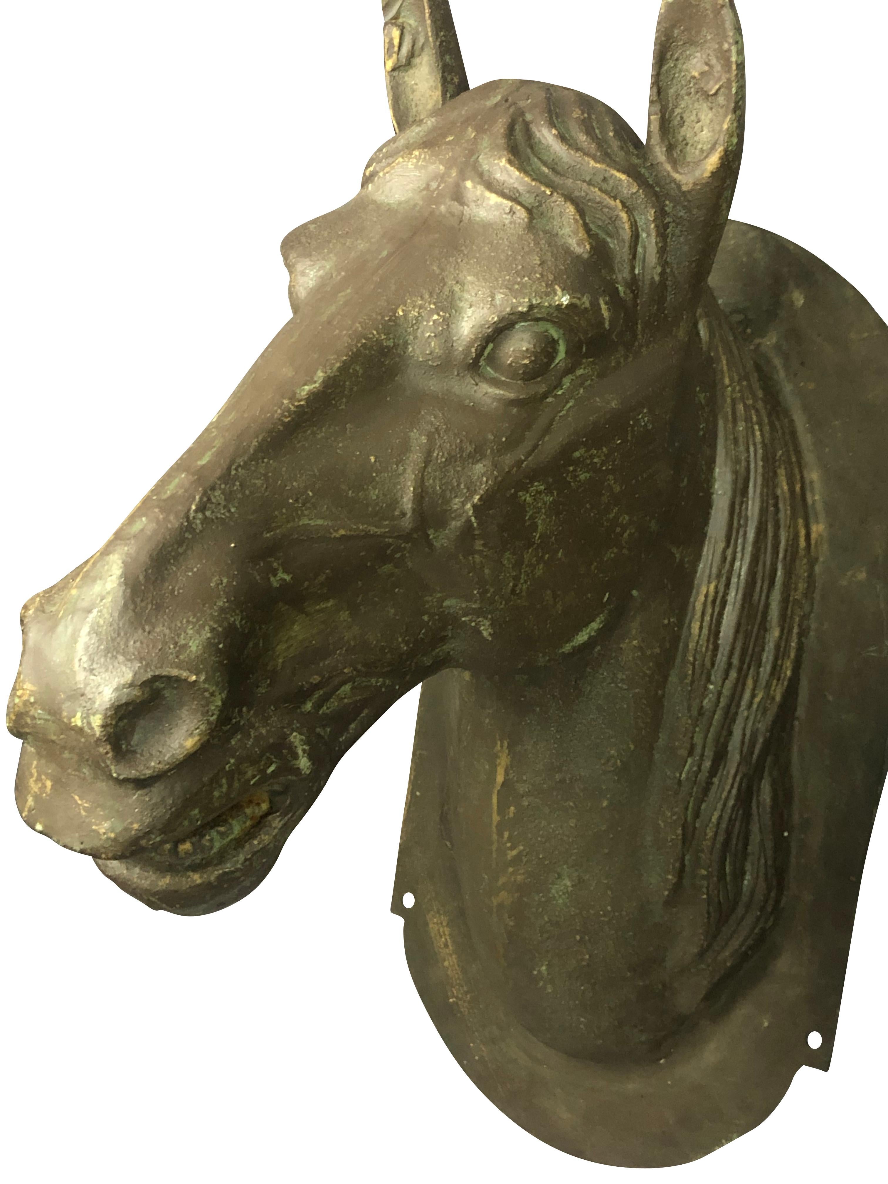 Horse Head Sculptures Life-Size Mixed Metal 1