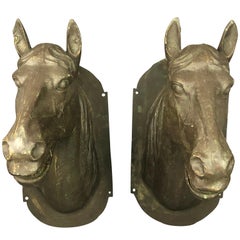 Horse Head Sculptures Life-Size Mixed Metal