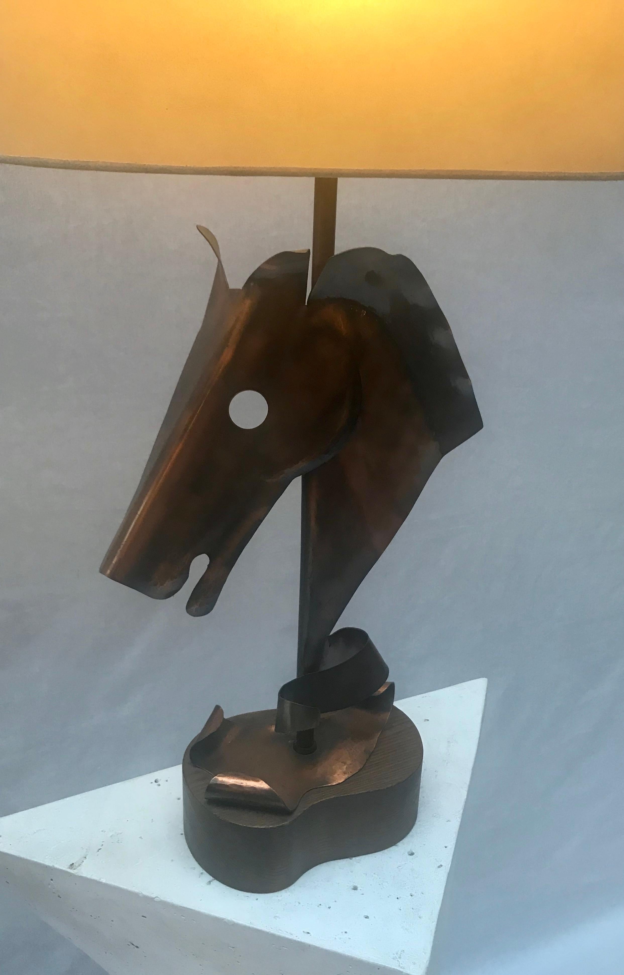 American Horse Head Table Lamp, Yasha Heifetz For Sale