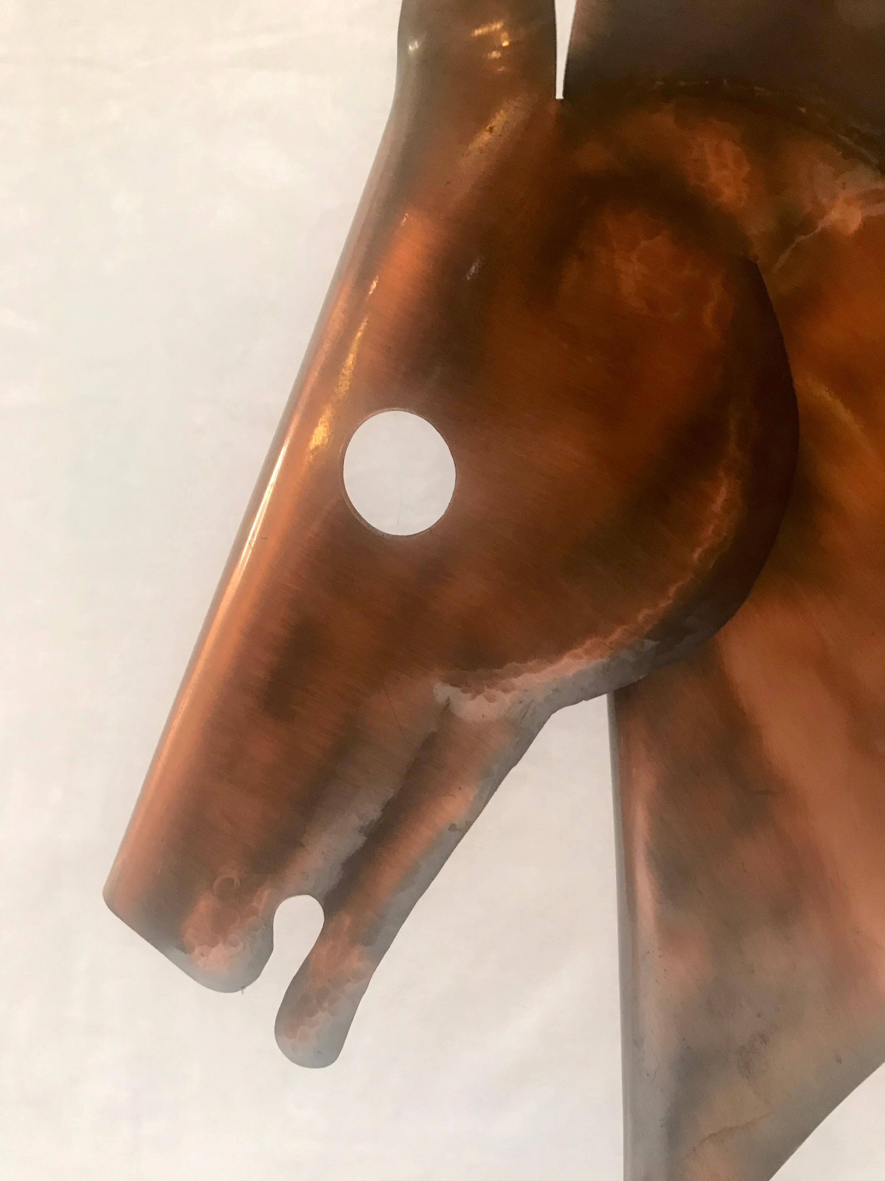 Hammered Horse Head Table Lamp, Yasha Heifetz For Sale