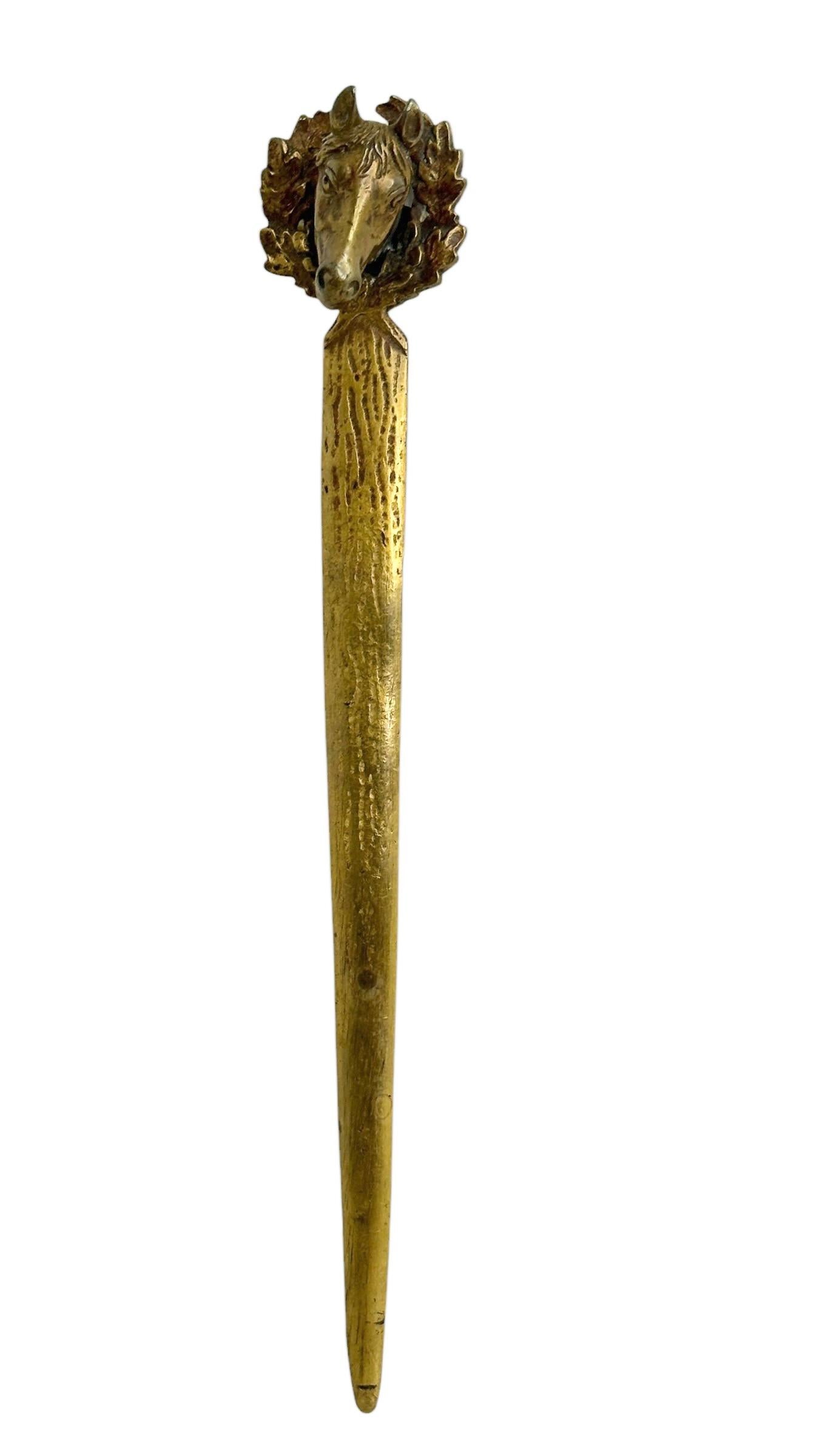 Cabeza de Caballo Vienna Bronze Abrecartas, Antiguo Austria 1910s Art Nouveau en venta