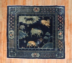 Horse Herd Pictorial Square Chinese Rug