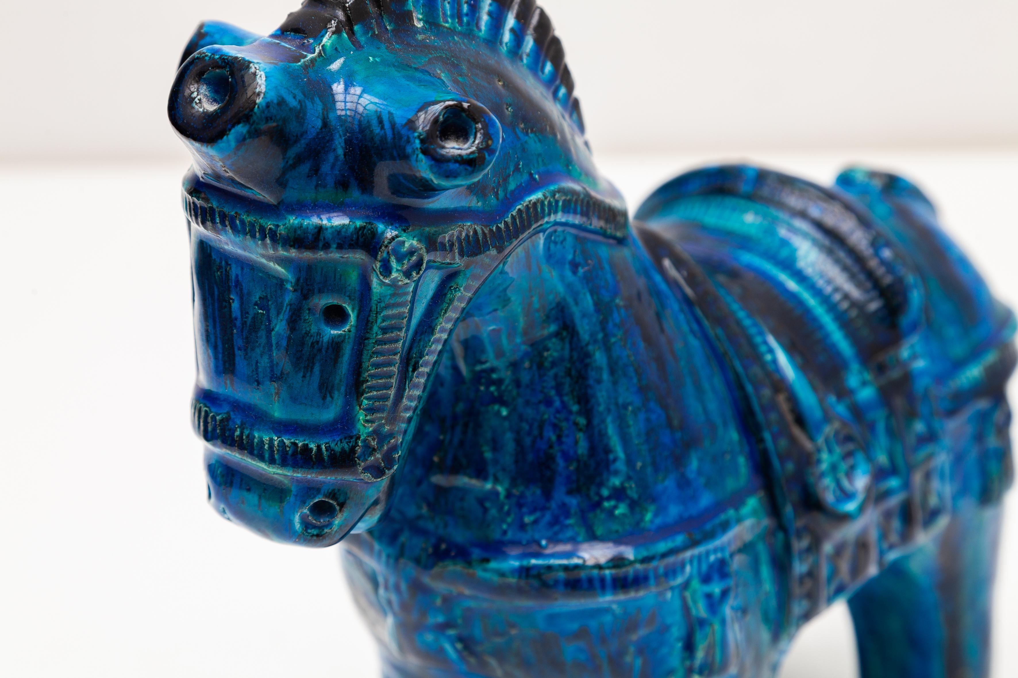 Ceramic Horse in Aldo Londi's Iconic Glazed 