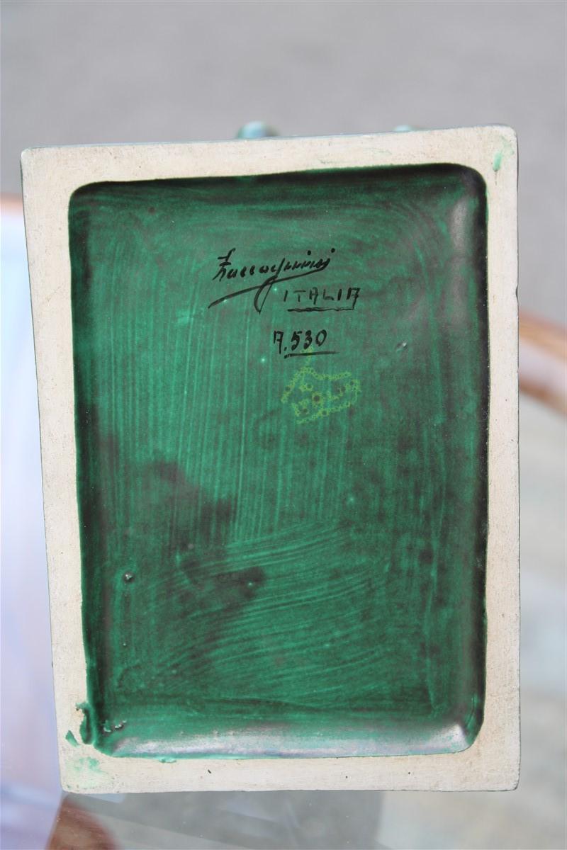 Caballo en cerámica esmaltada verde Zaccagnini Diseño italiano, 1940 en venta 1