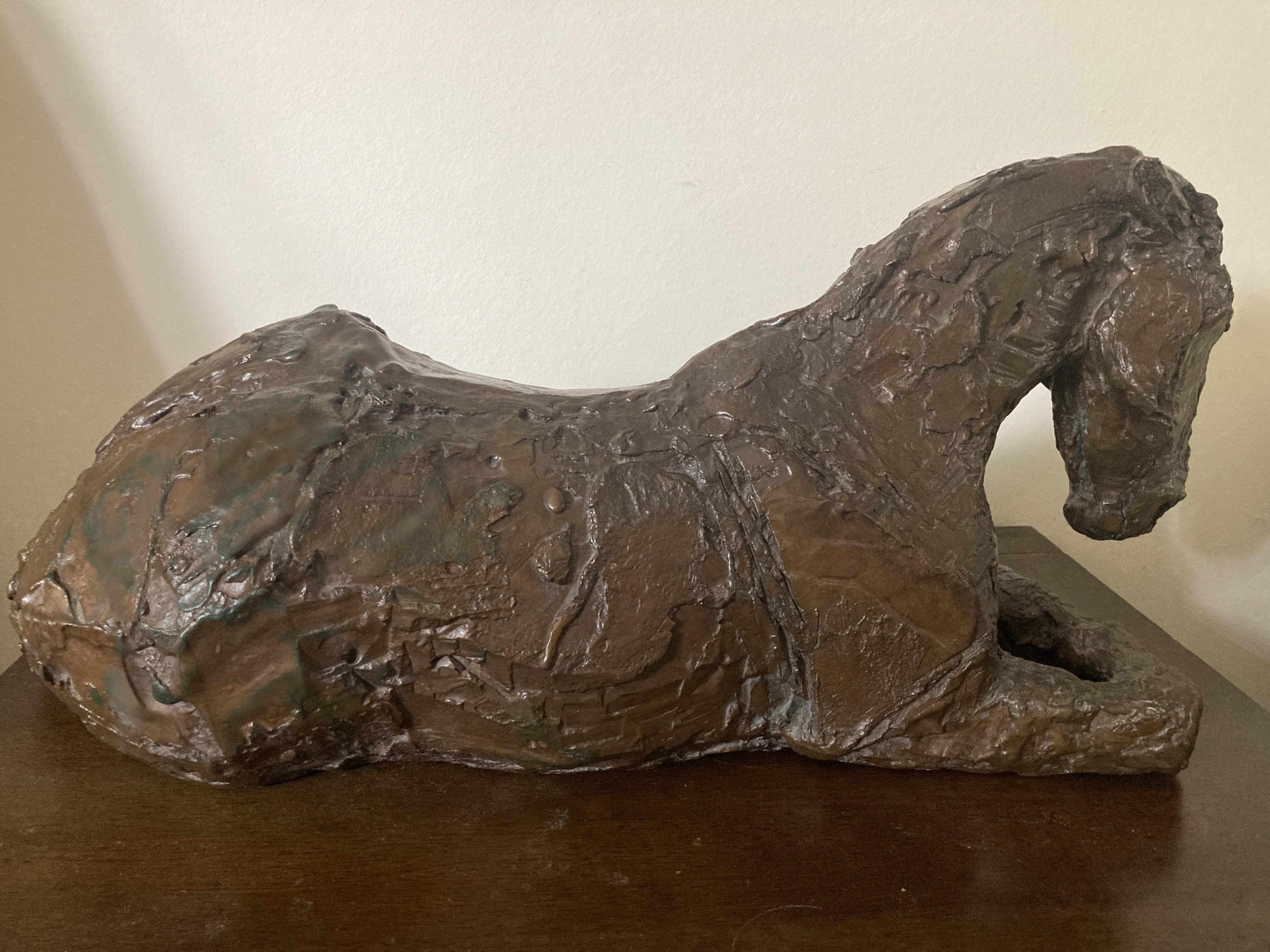 'Horse in the Rain V'  Bronze Sculpture by Elisabeth Frink  In Good Condition For Sale In Maidstone, GB