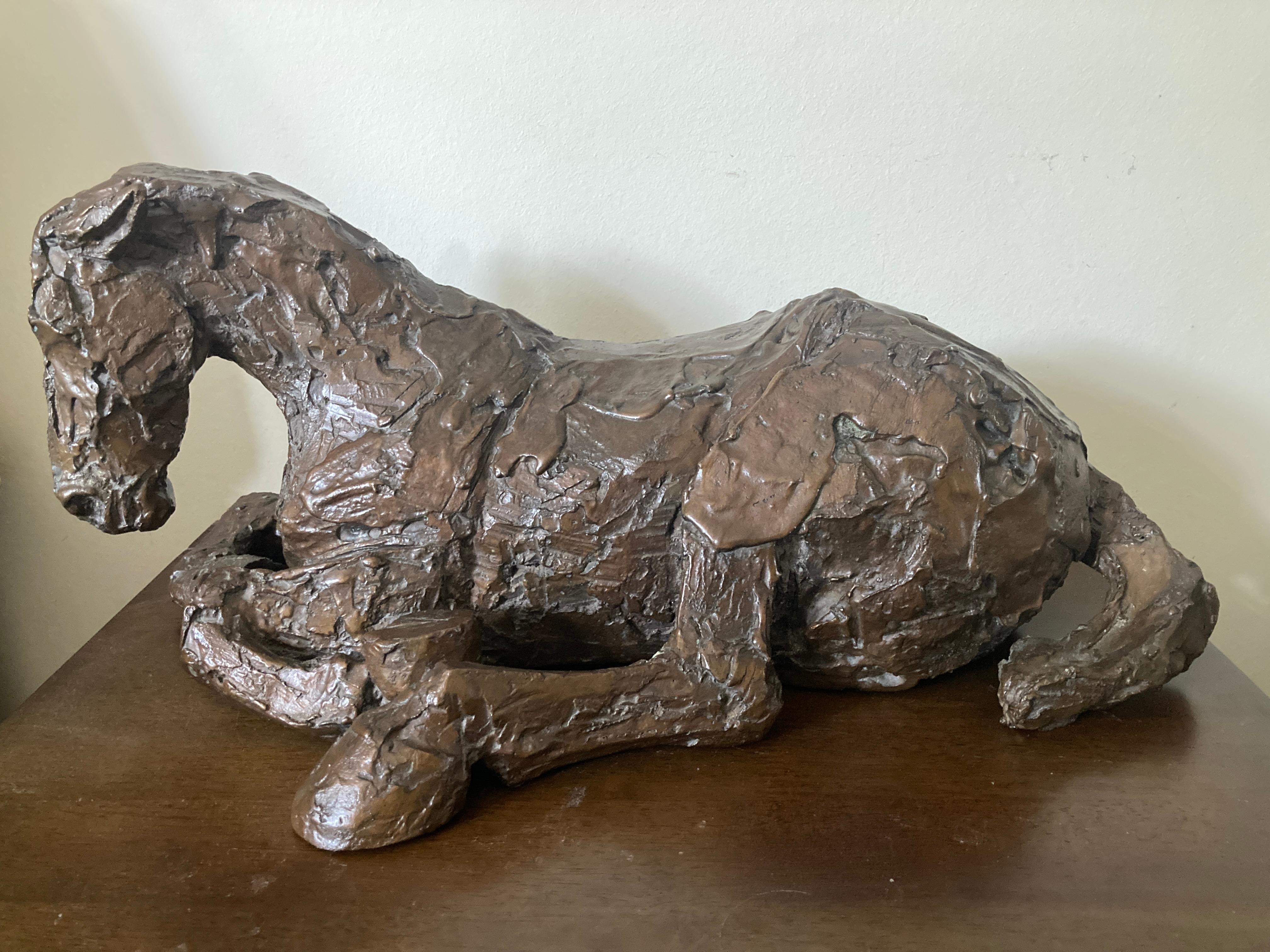 Late 20th Century 'Horse in the Rain V'  Bronze Sculpture by Elisabeth Frink  For Sale