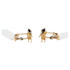 Horse Jockey Cufflinks in 14K Yellow Gold