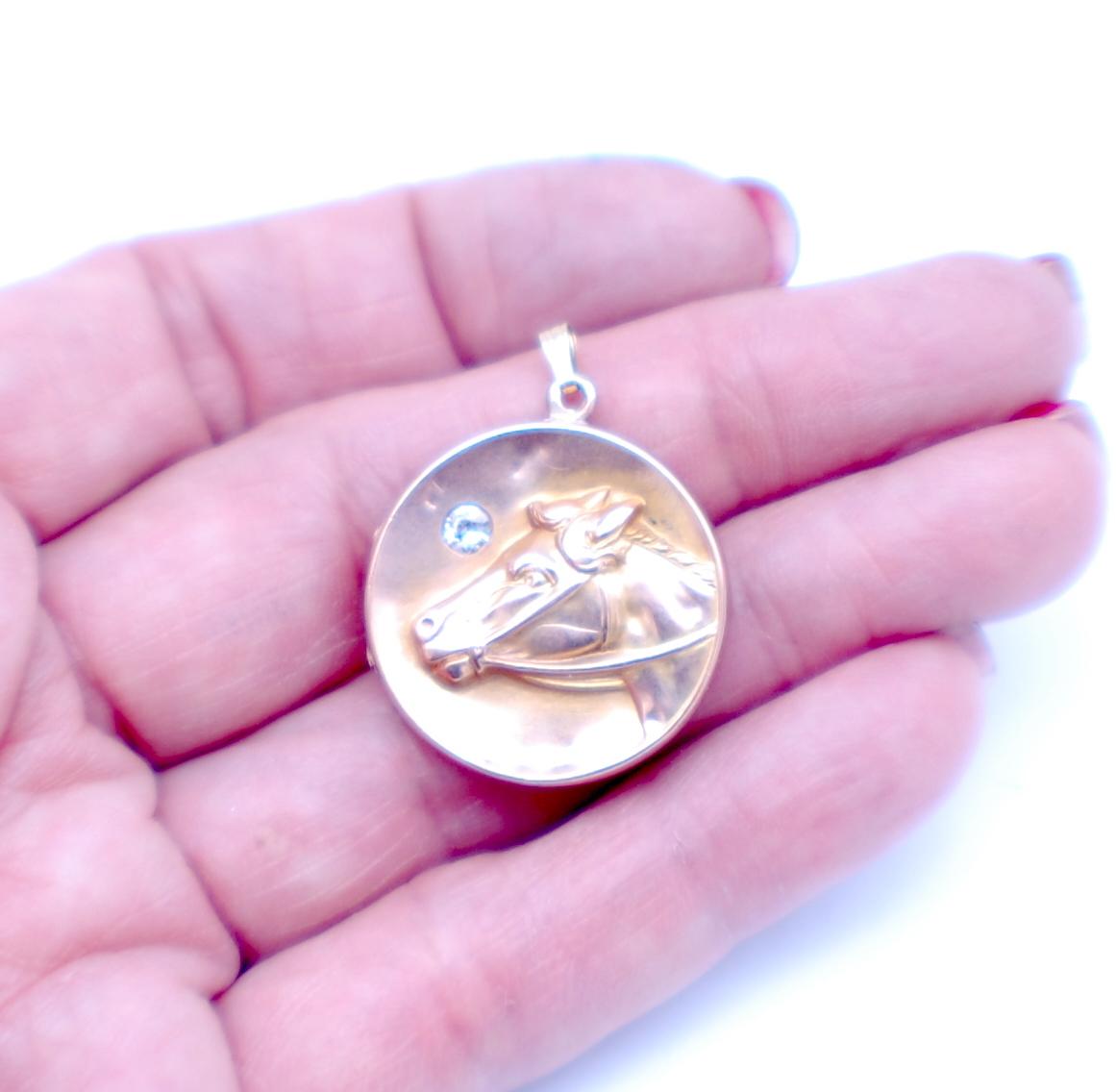 horse locket necklace