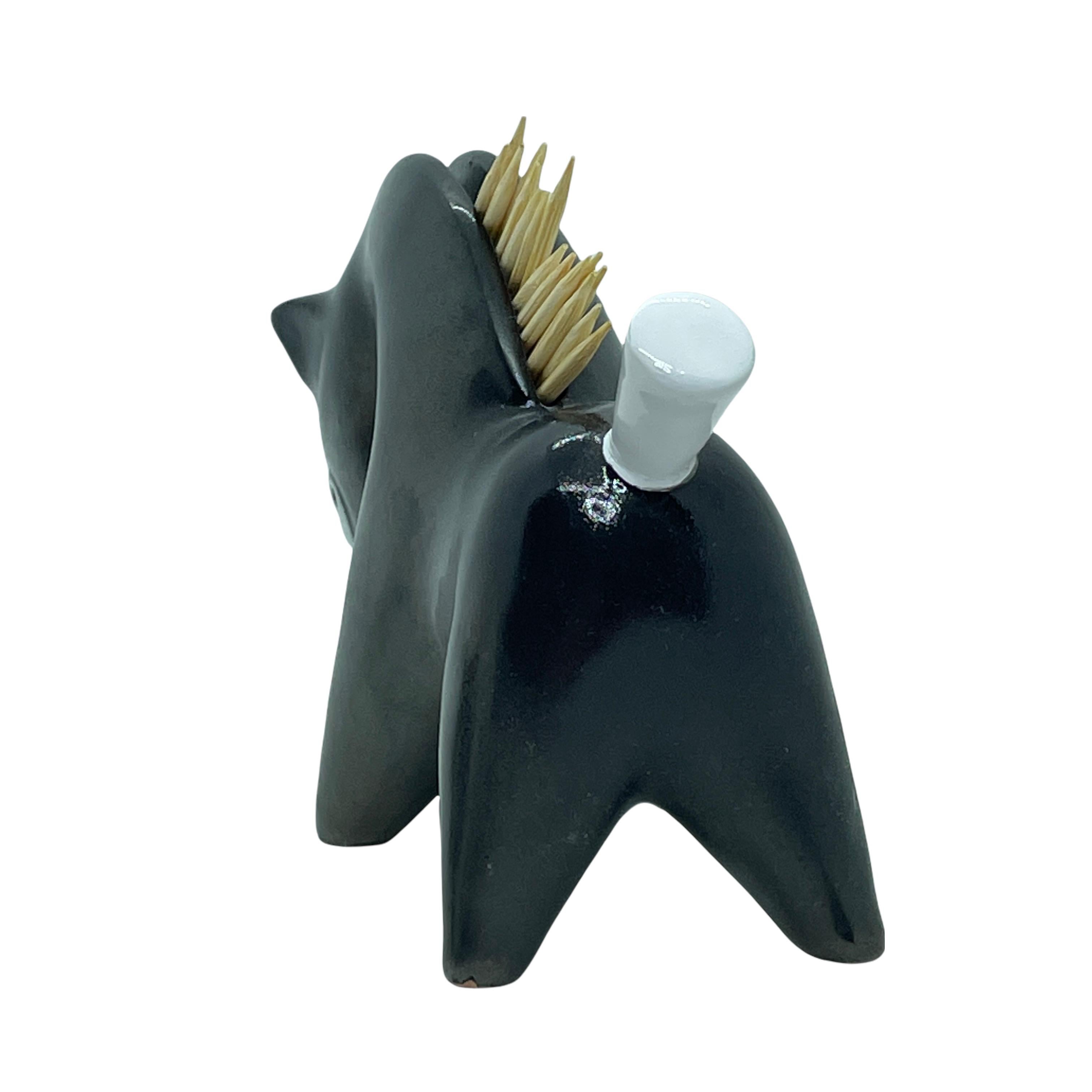 Mid-Century Modern Horse Midcentury Ceramic Toothpick Stand by Leopold Anzengruber, Vienna Austria For Sale