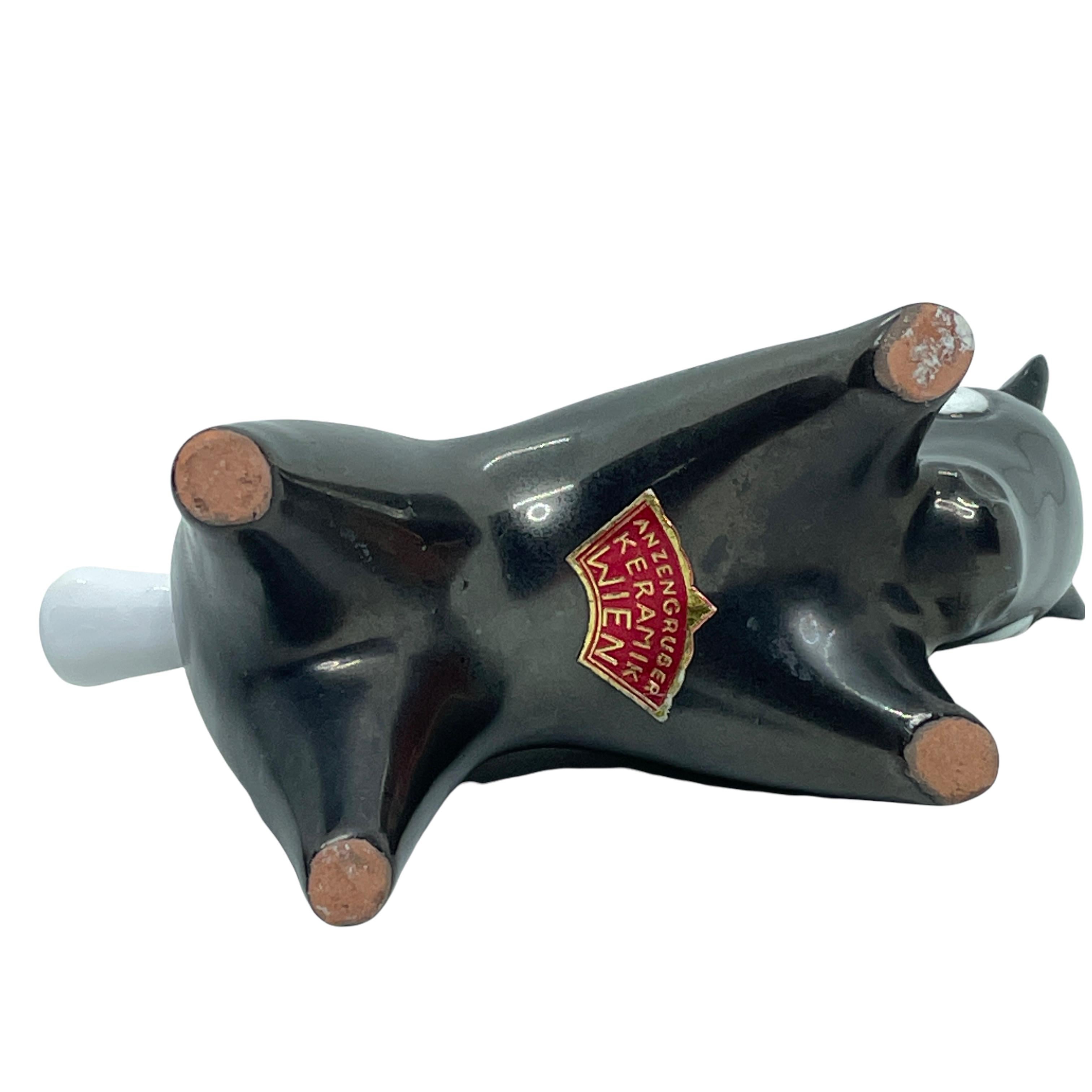 Austrian Horse Midcentury Ceramic Toothpick Stand by Leopold Anzengruber, Vienna Austria For Sale