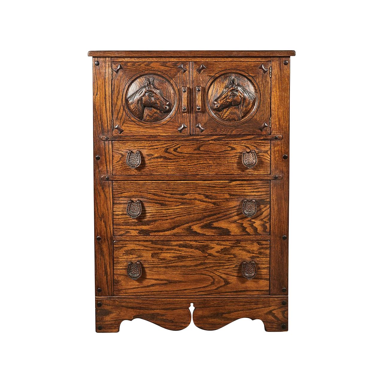 Horse Motif Cabinet For Sale