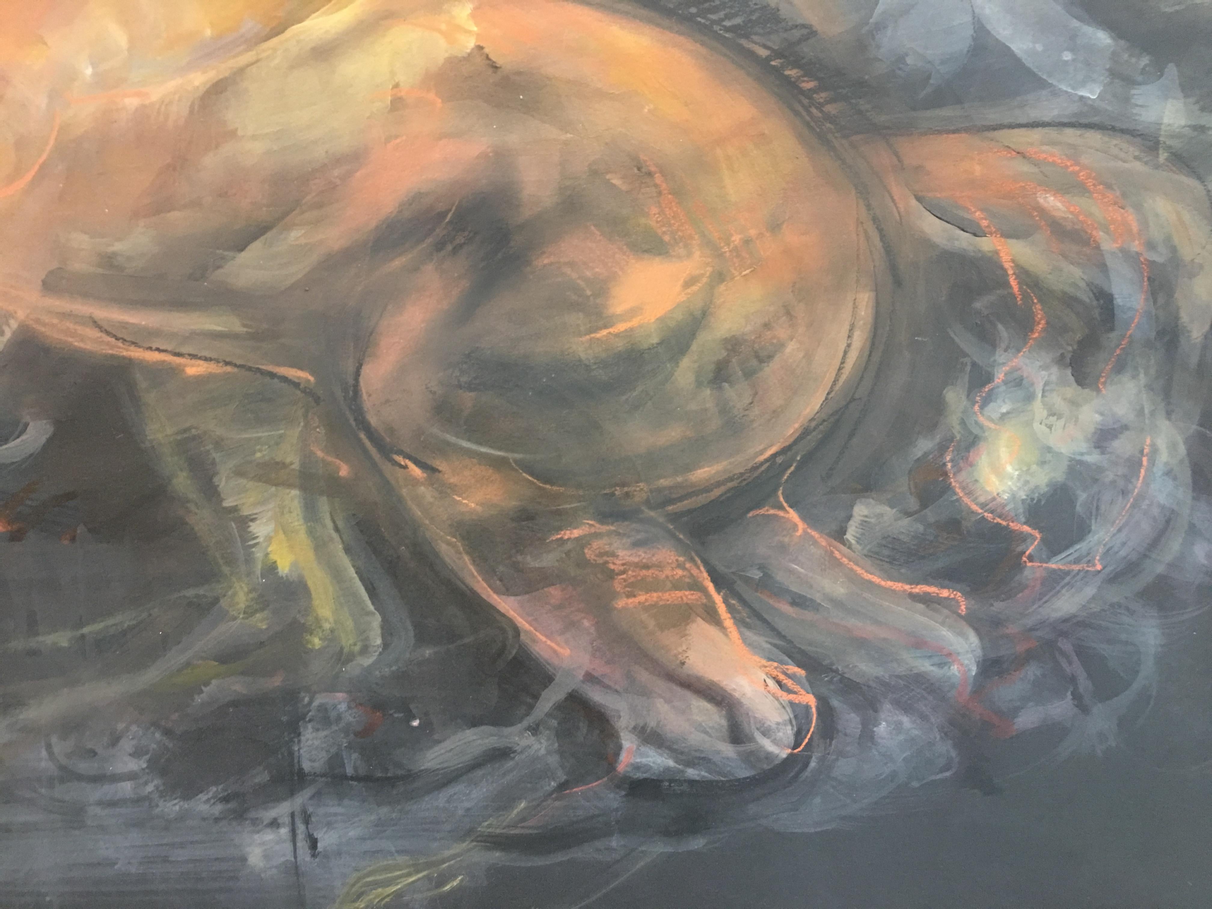 Britannia Standard Silver Horse on Black Sky, Pencil Fat by Giuseppe Colin, 1990 For Sale