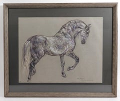 Horse Pastel by Leslie Charlotte Benenson of Stallion 'Lebrijano' , An Andalusia
