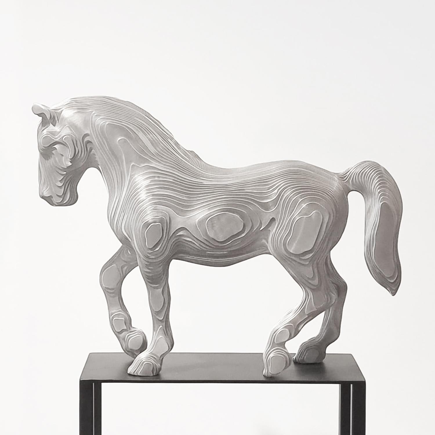 Belgian Horse Polished Sculpture For Sale