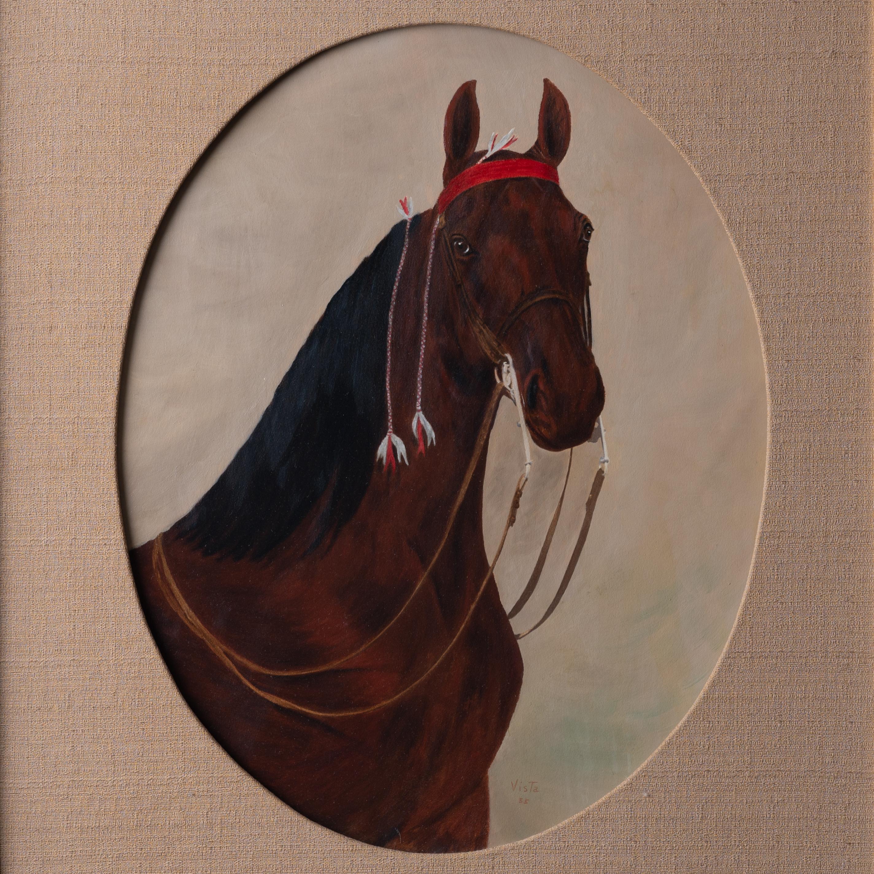 Horse Portrait Paintings by Vista, 1955 For Sale 1
