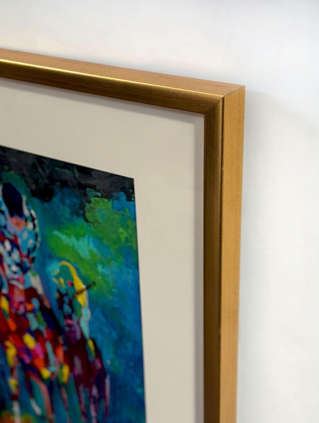 Wood Horse Race Oil on Board Painting by Leroy Neiman