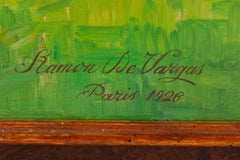 Horse Race Painting on Fruitwood, Beaux Arts Style, Signed 1926