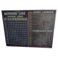 Chalkboard de course de chevaux Jockey's Morning Line Odds en ardoise avec cadre en bois