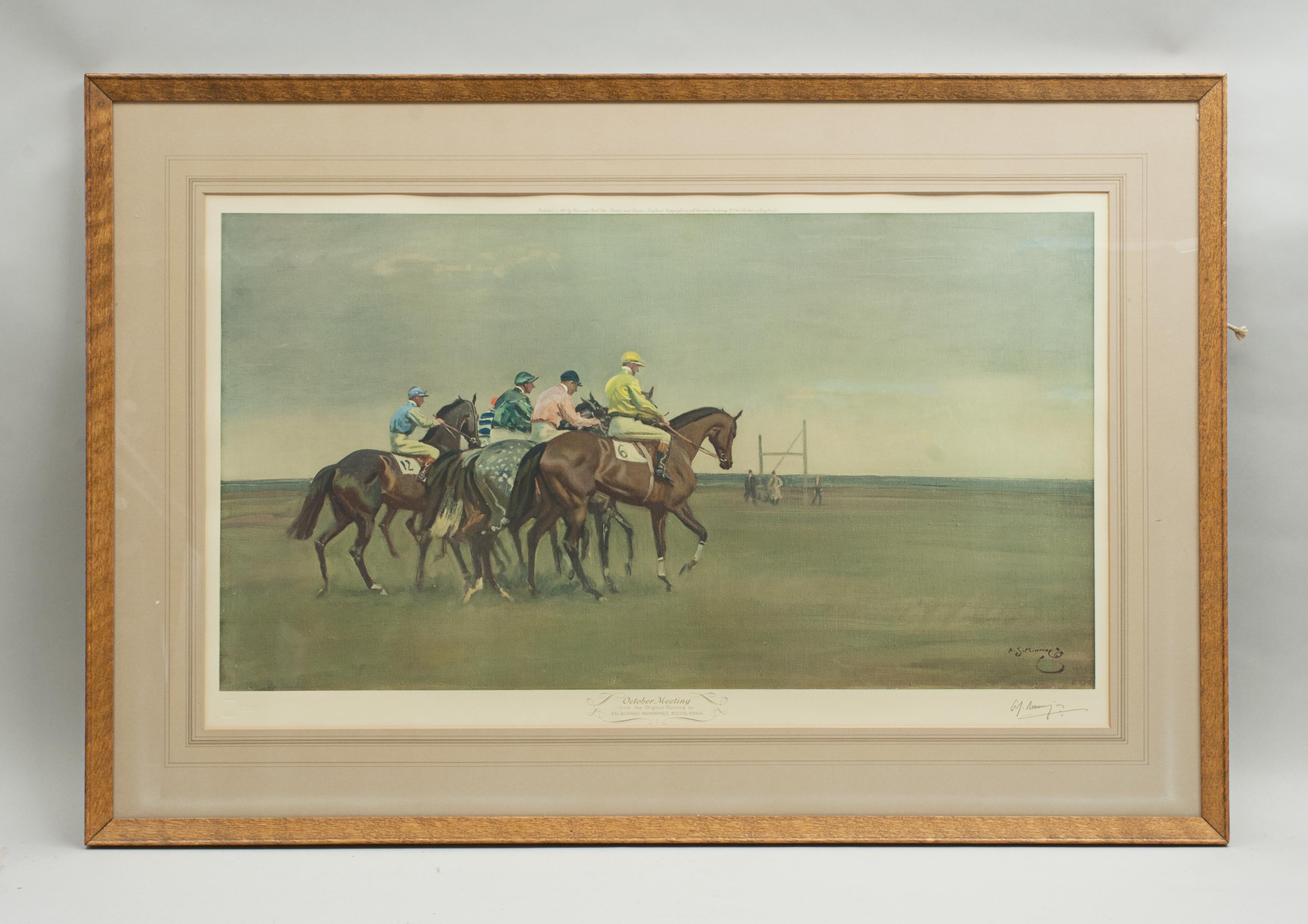 Horse Racing Print 'October Meeting' by Sir Alfred Munnings 5