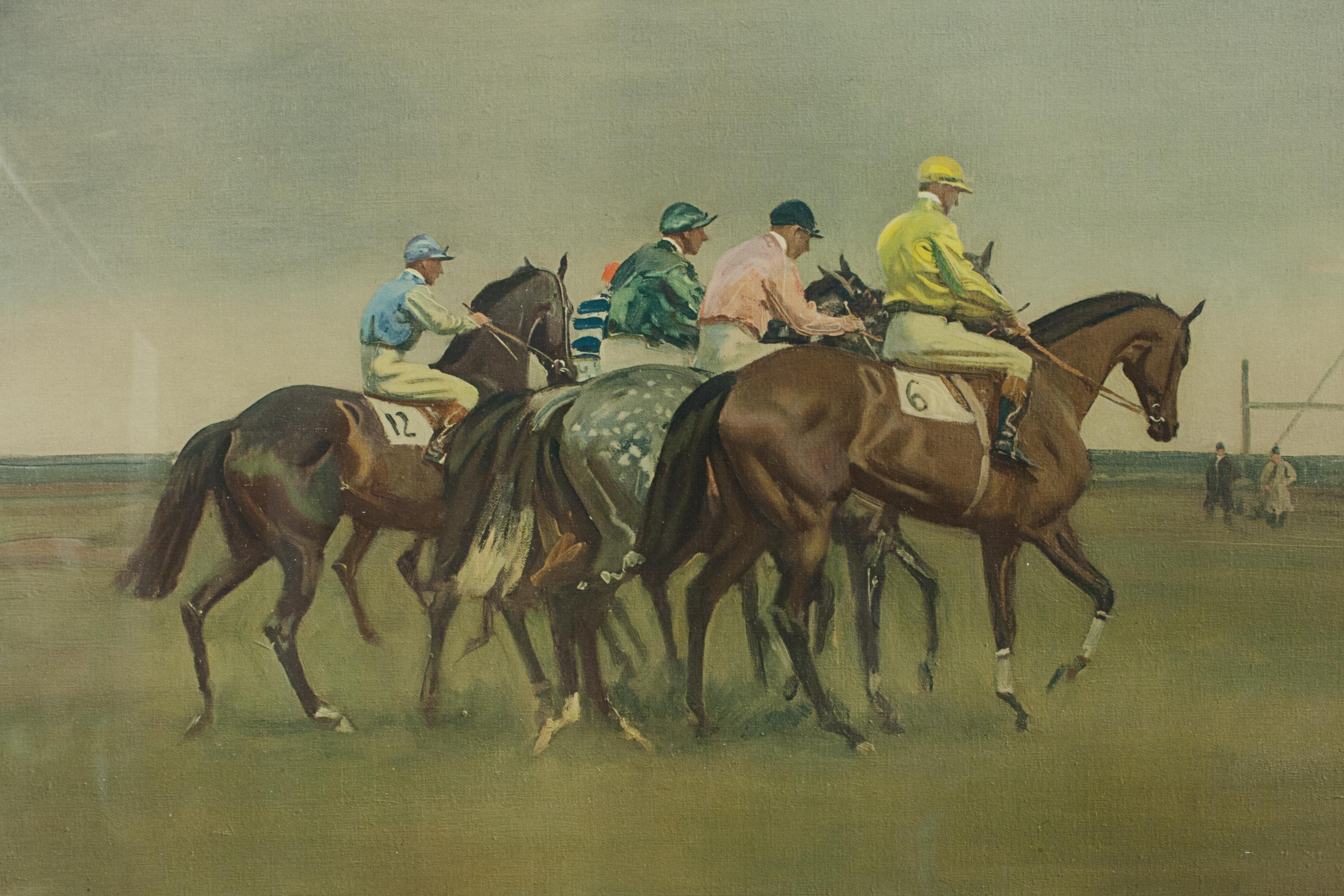 Mid-20th Century Horse Racing Print 'October Meeting' by Sir Alfred Munnings