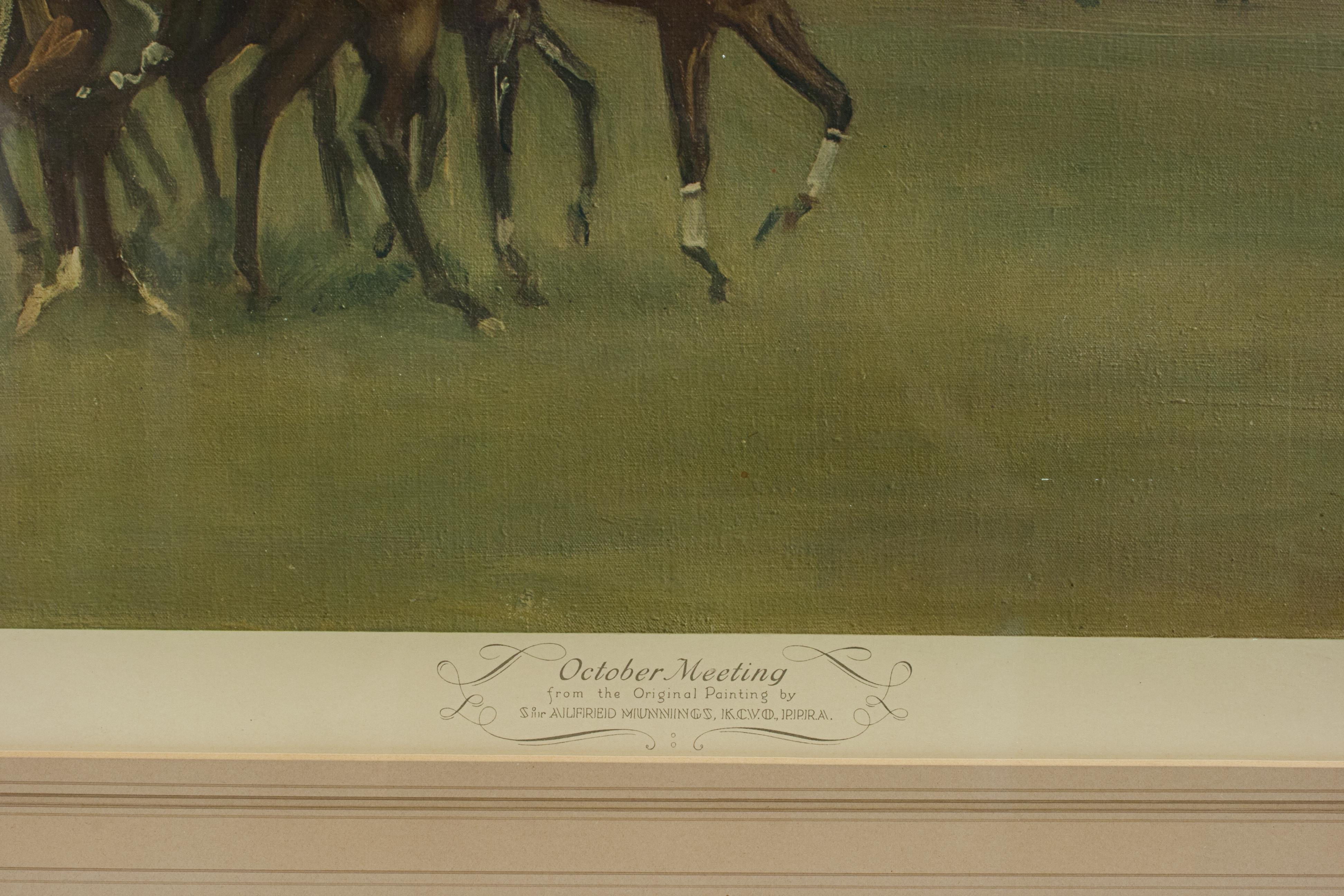 Horse Racing Print 'October Meeting' by Sir Alfred Munnings 1