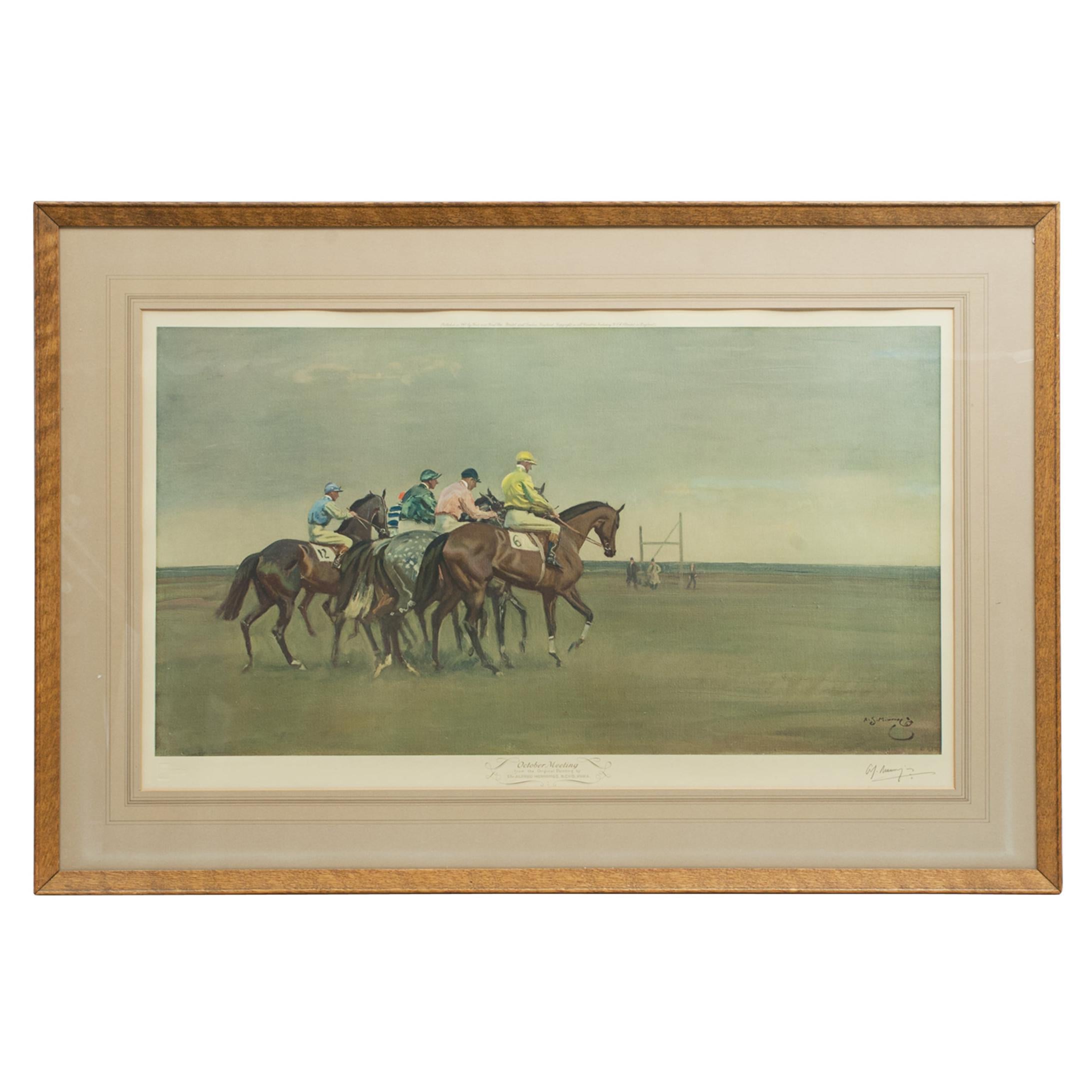 Horse Racing Print 'October Meeting' by Sir Alfred Munnings