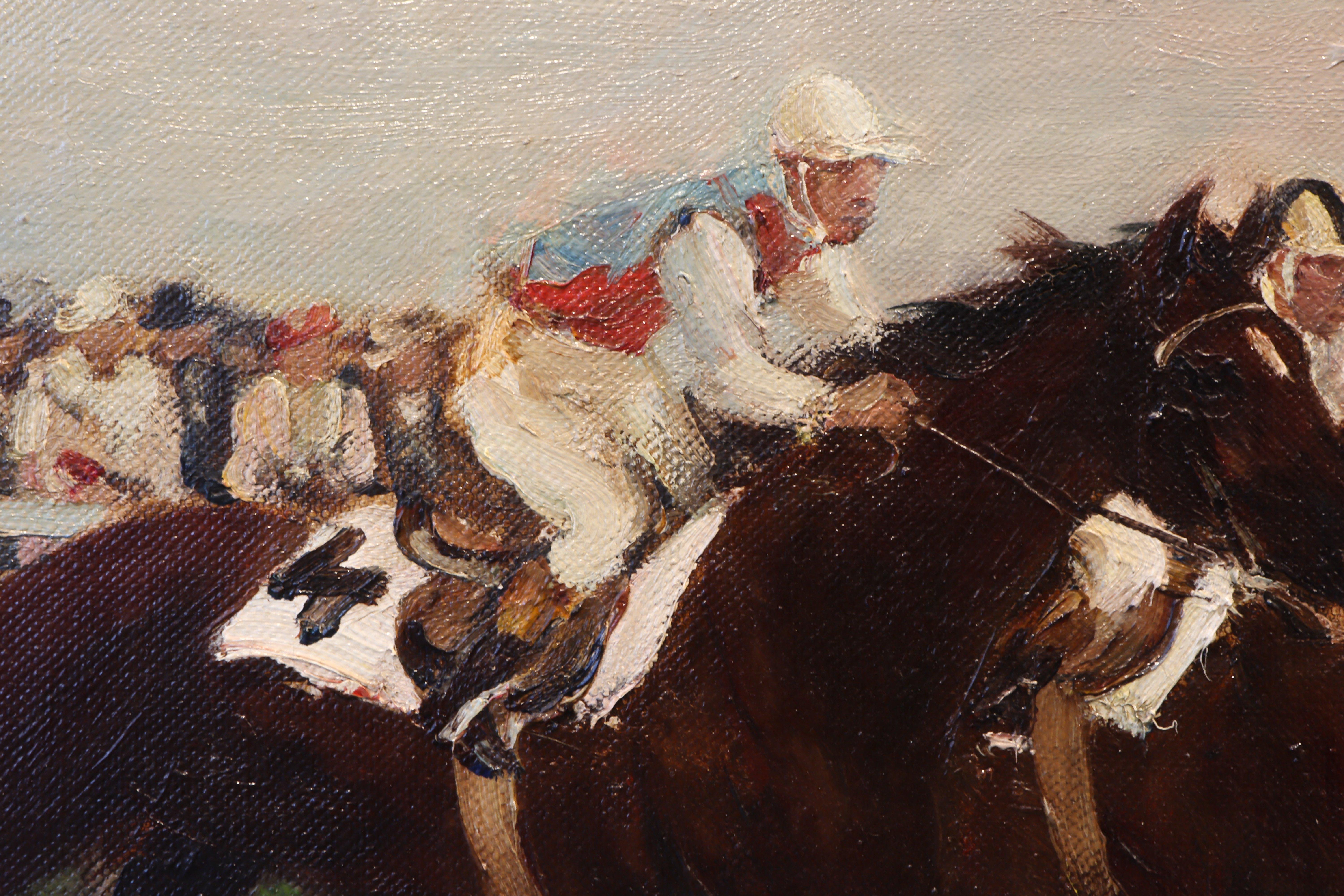 Horse Racing Scene in Impressionist Style by Otto Dill For Sale 4