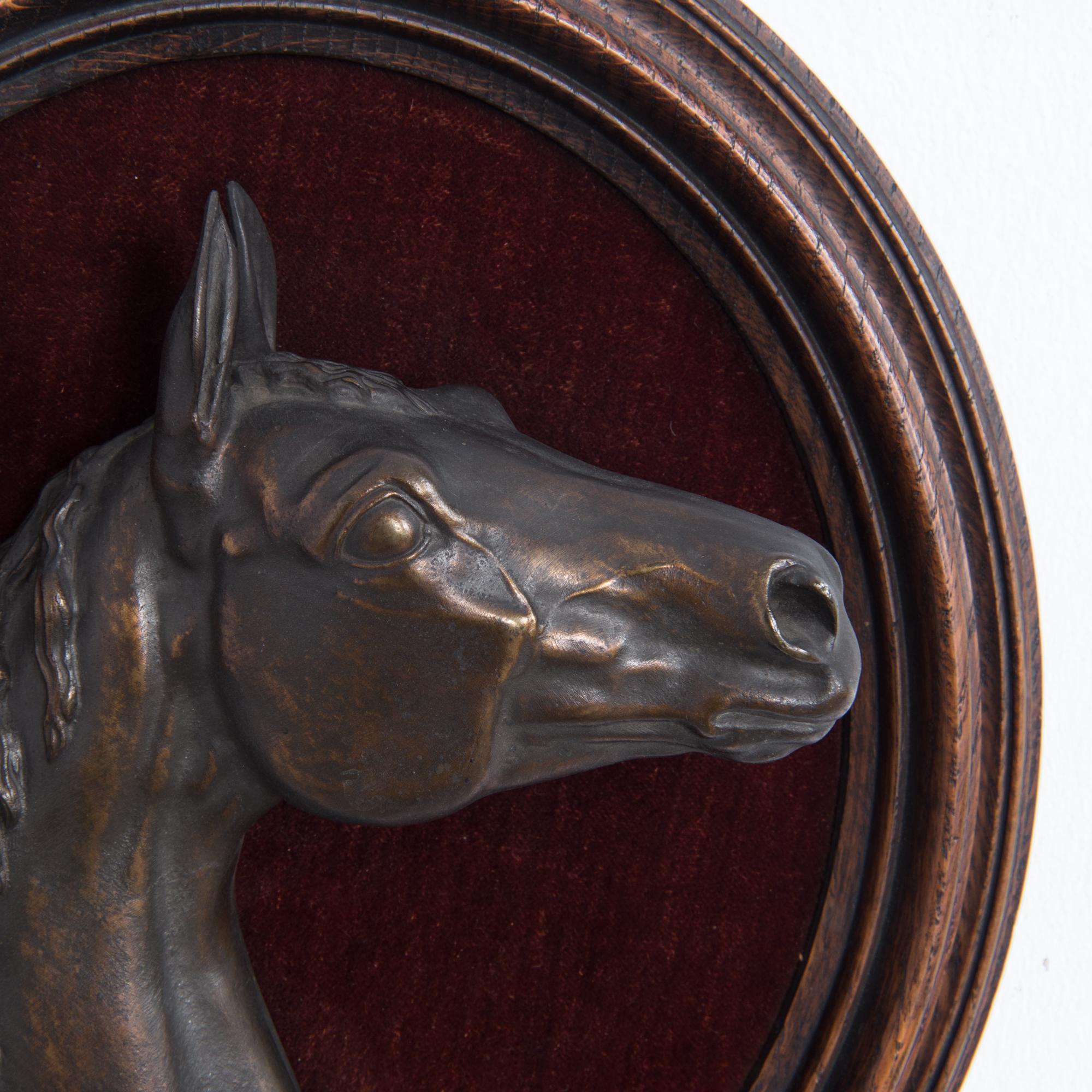 French Horse Relief in Wooden Frame, 1864