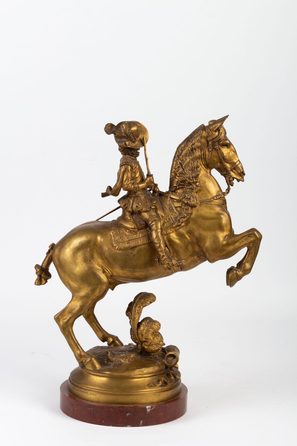 Bronze Horse Rider, Signed E. Frémiet